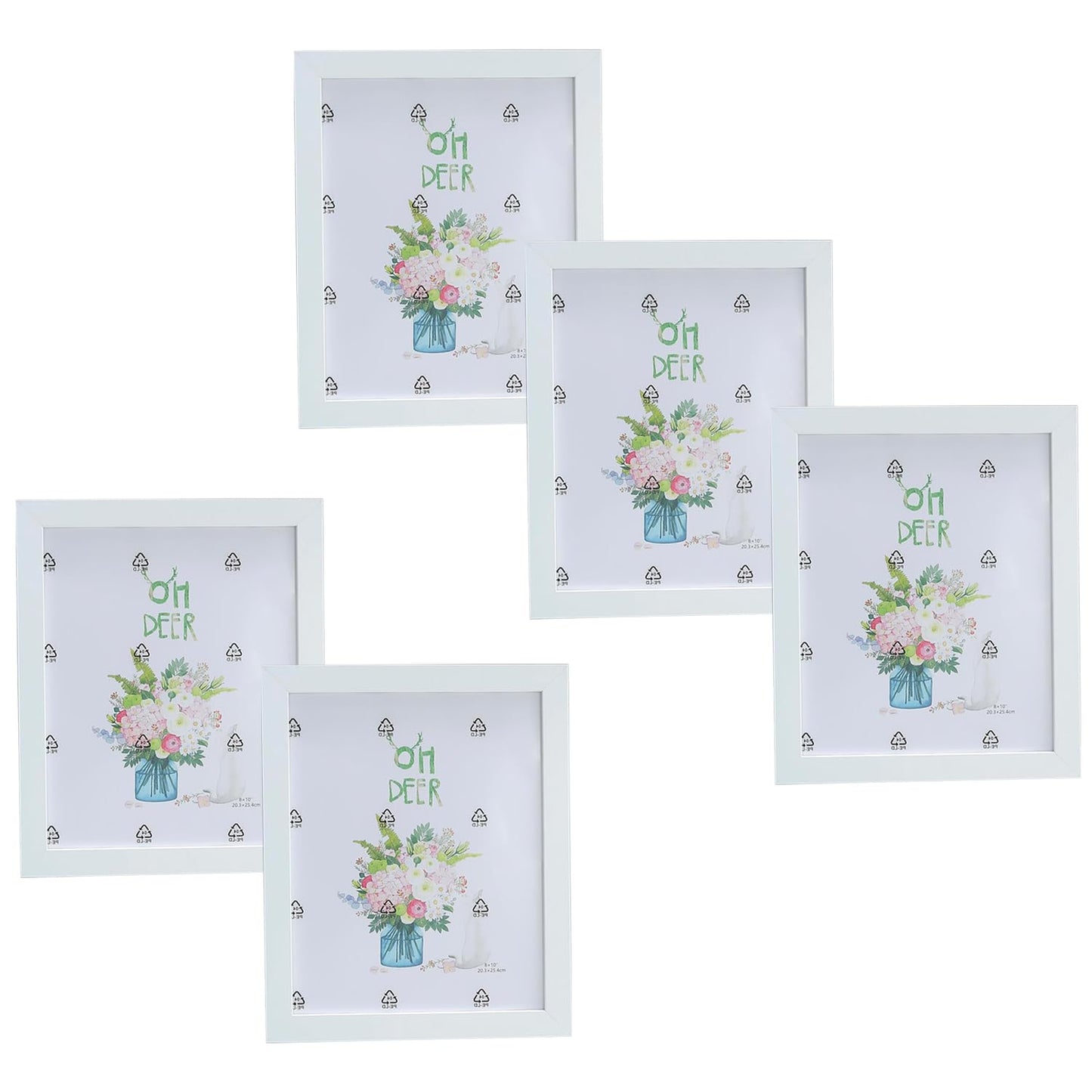 Kuber Industries Photo Frame For Home D?cor|Use Horizontal & Vertical|Crystal Clear Glass|Perfect For Home, Office And Shop "21.8x26.9CM"-Pack of 5 (White)