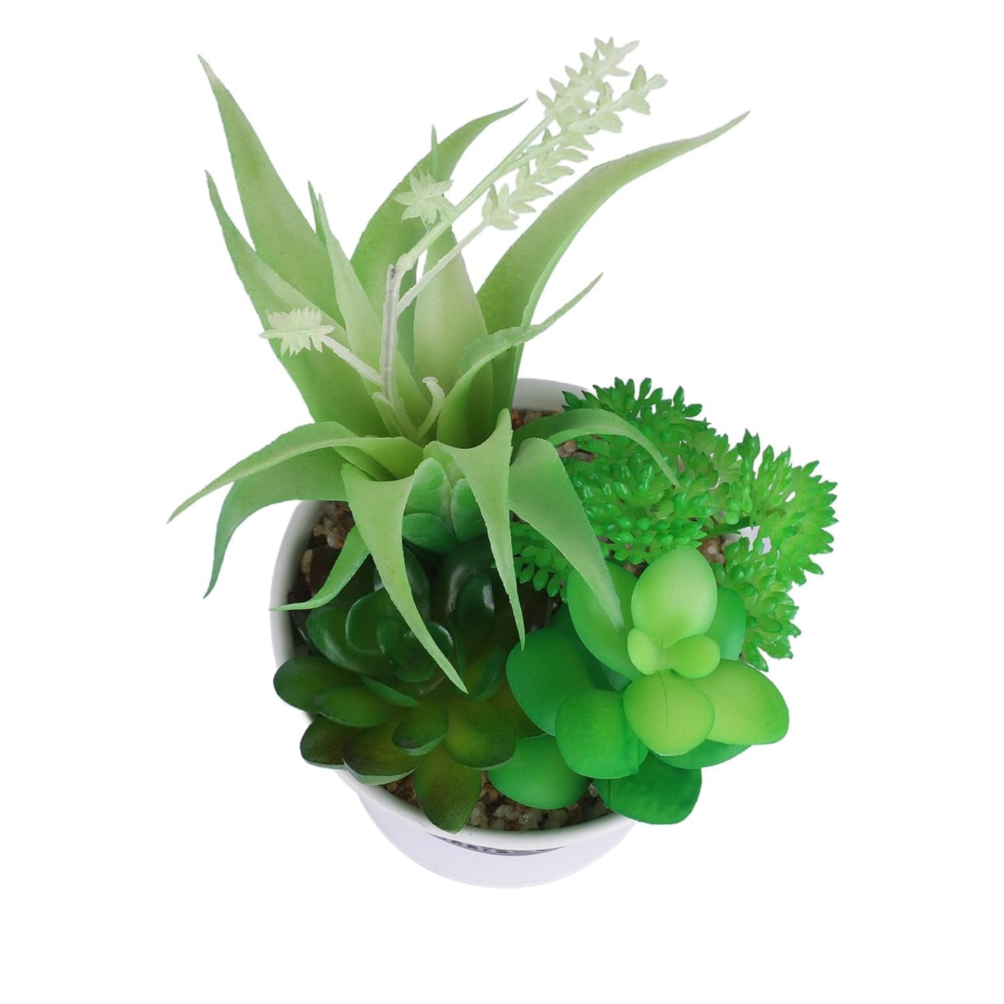 Pack of 5: Artificial Indoor Plants - Natural Looking, with Pots | Perfect for Home Décor | Color: Green