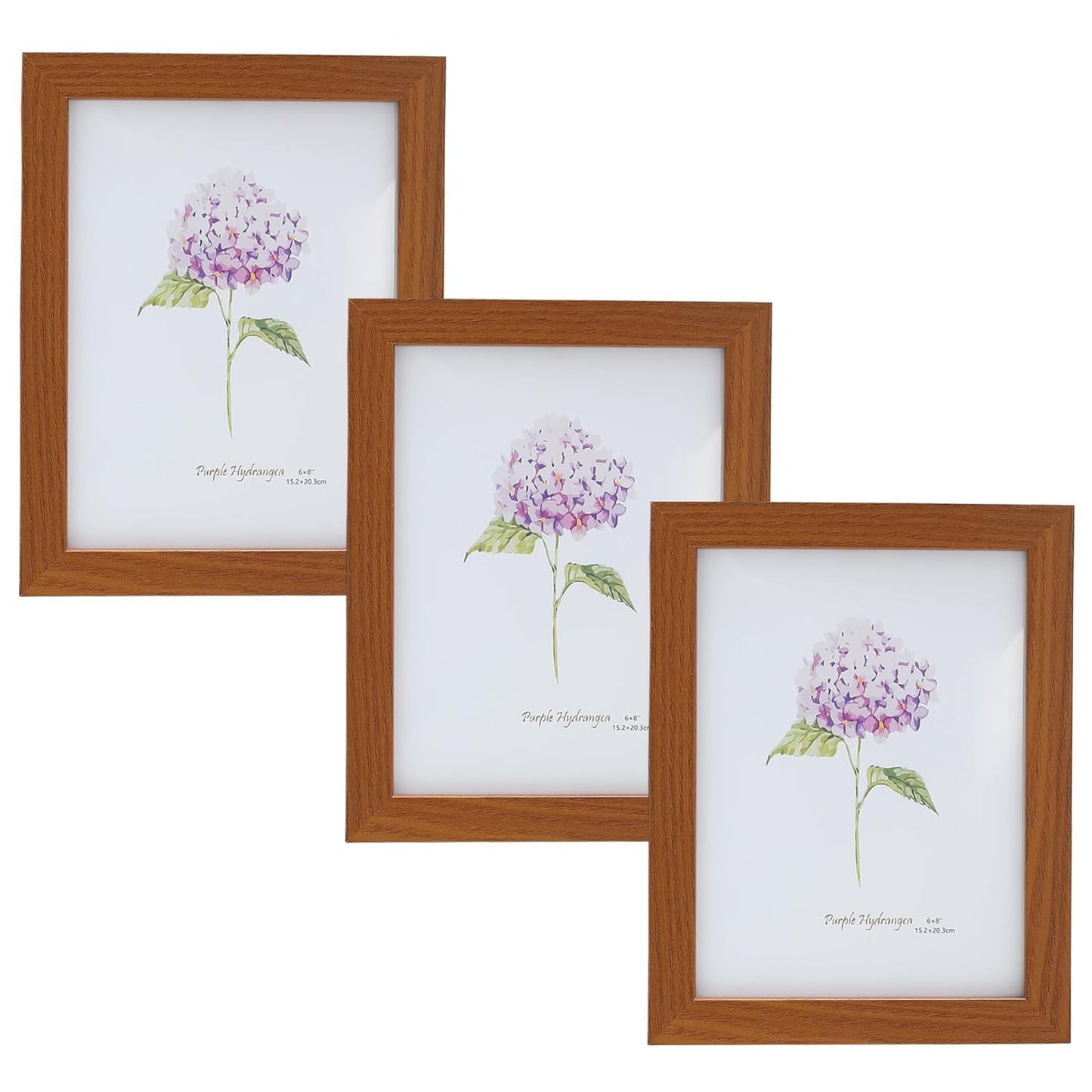 Pack of 3: Photo Frames - Crystal Clear Glass, Horizontal & Vertical | Perfect for Home & Office | 16.7x21.8 cm | Brown