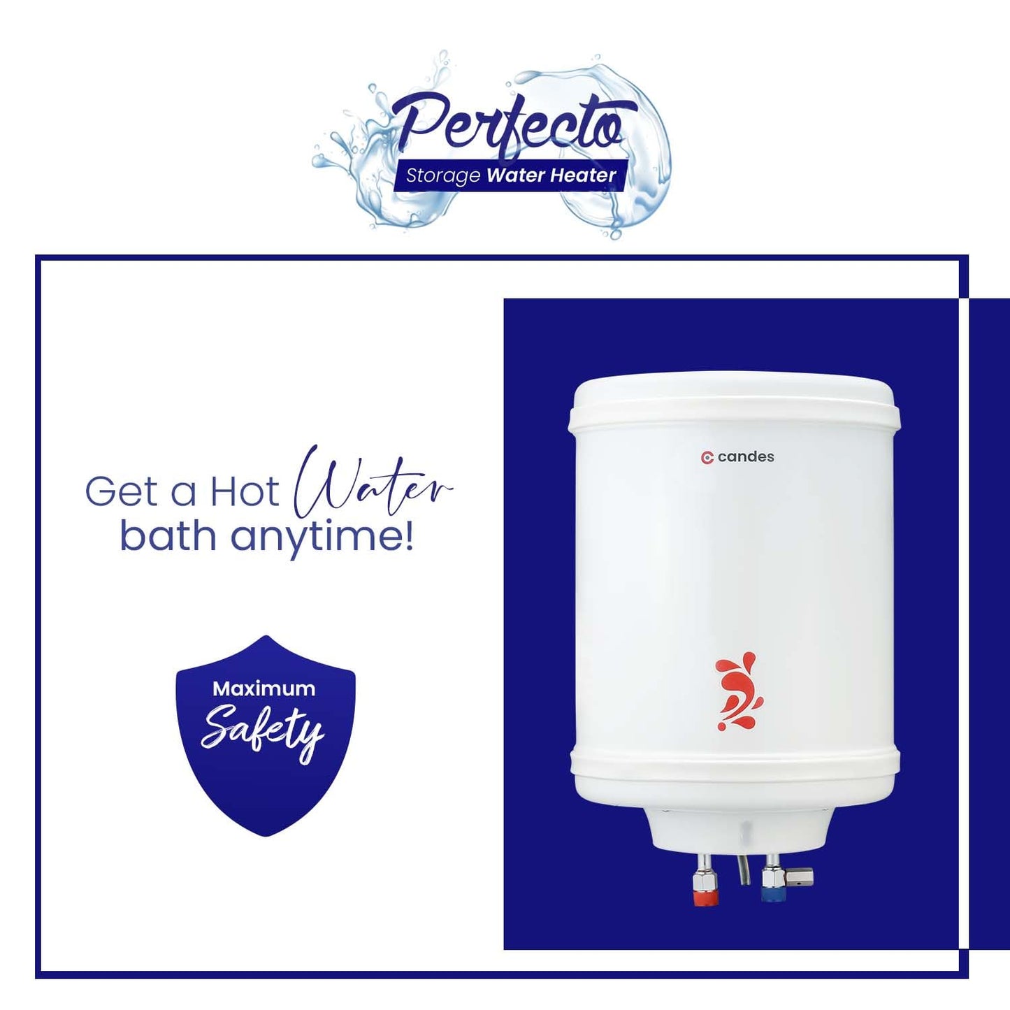 Storage Water Heater with Auto Restart & Fast Heating | Set of Pipes & Fasteners Included | 15 Litre | Ivory