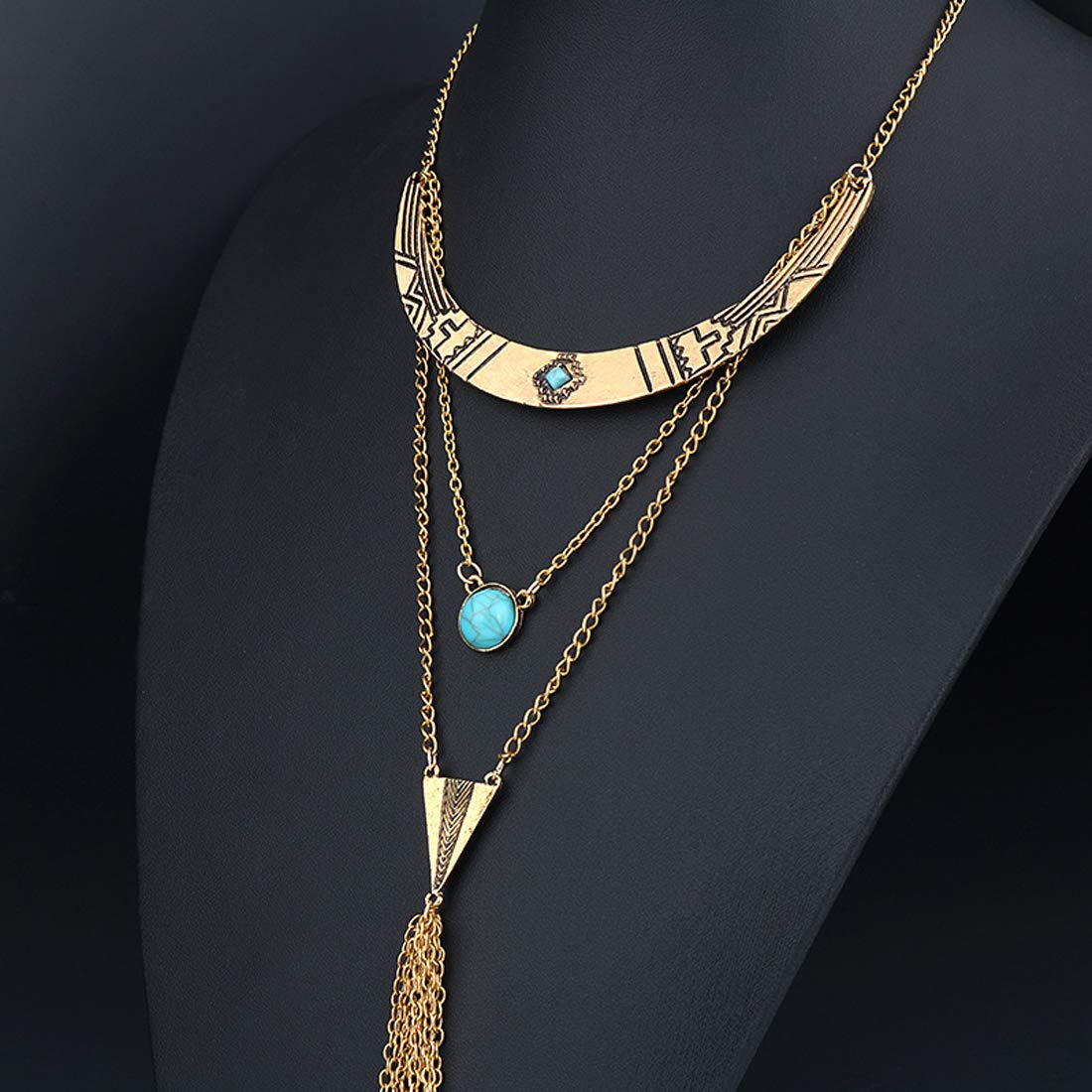 Yellow Chimes trendy gold necklace - modern fashion statement