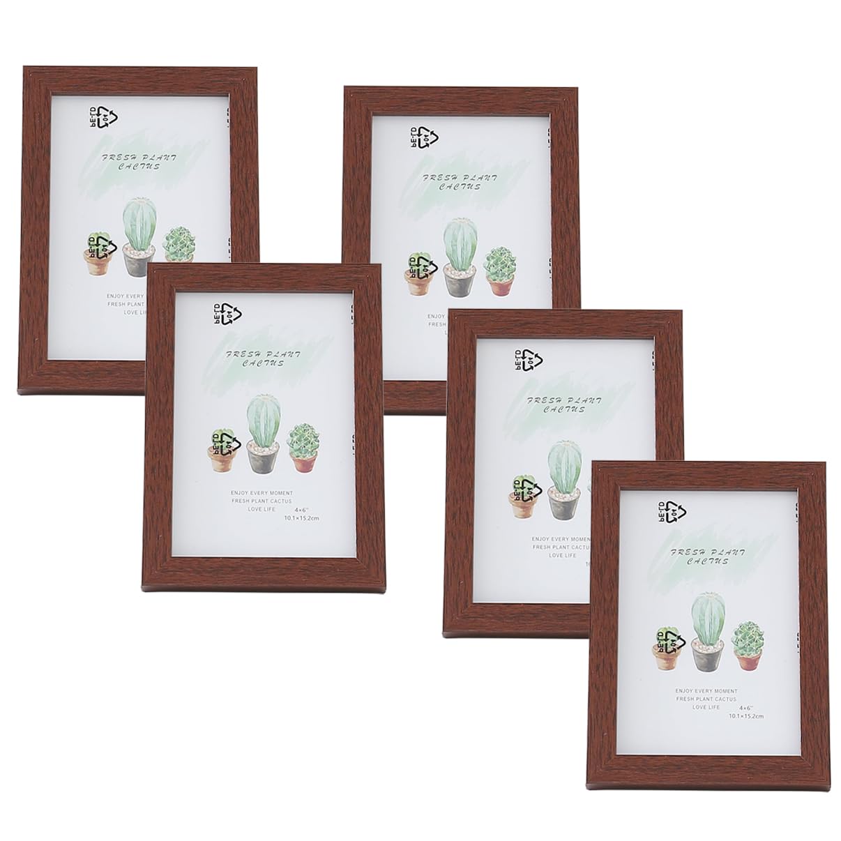 Kuber Industries Photo Frame For Home D?cor|Use Horizontal & Vertical|Crystal Clear Glass|Perfect For Home, Office And Shop "11.6x16.7CM"-Pack of 5 (Brown)