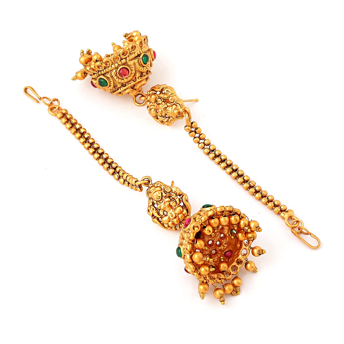 Yellow Chimes Antique Earrings - Traditional festive adornment