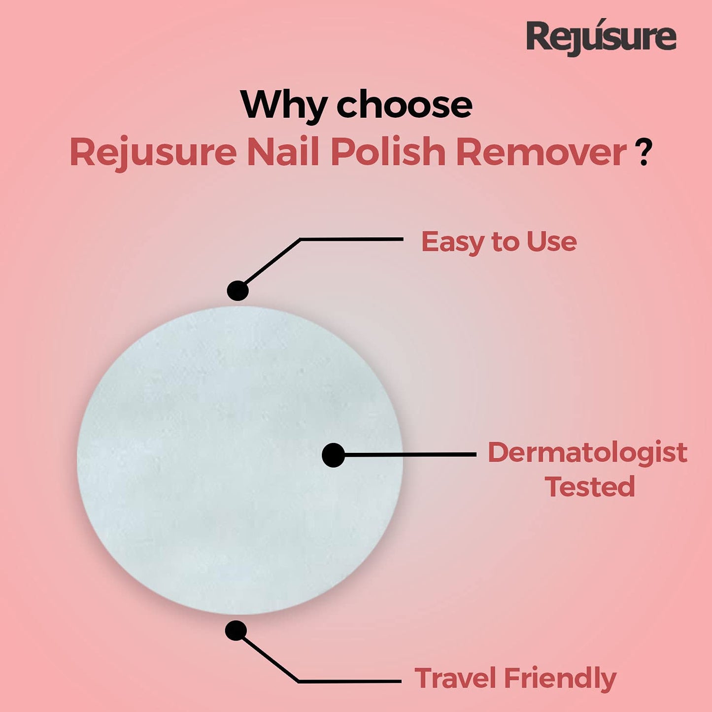 Rejusure nourishing nail polish remover wipes - quick and effective