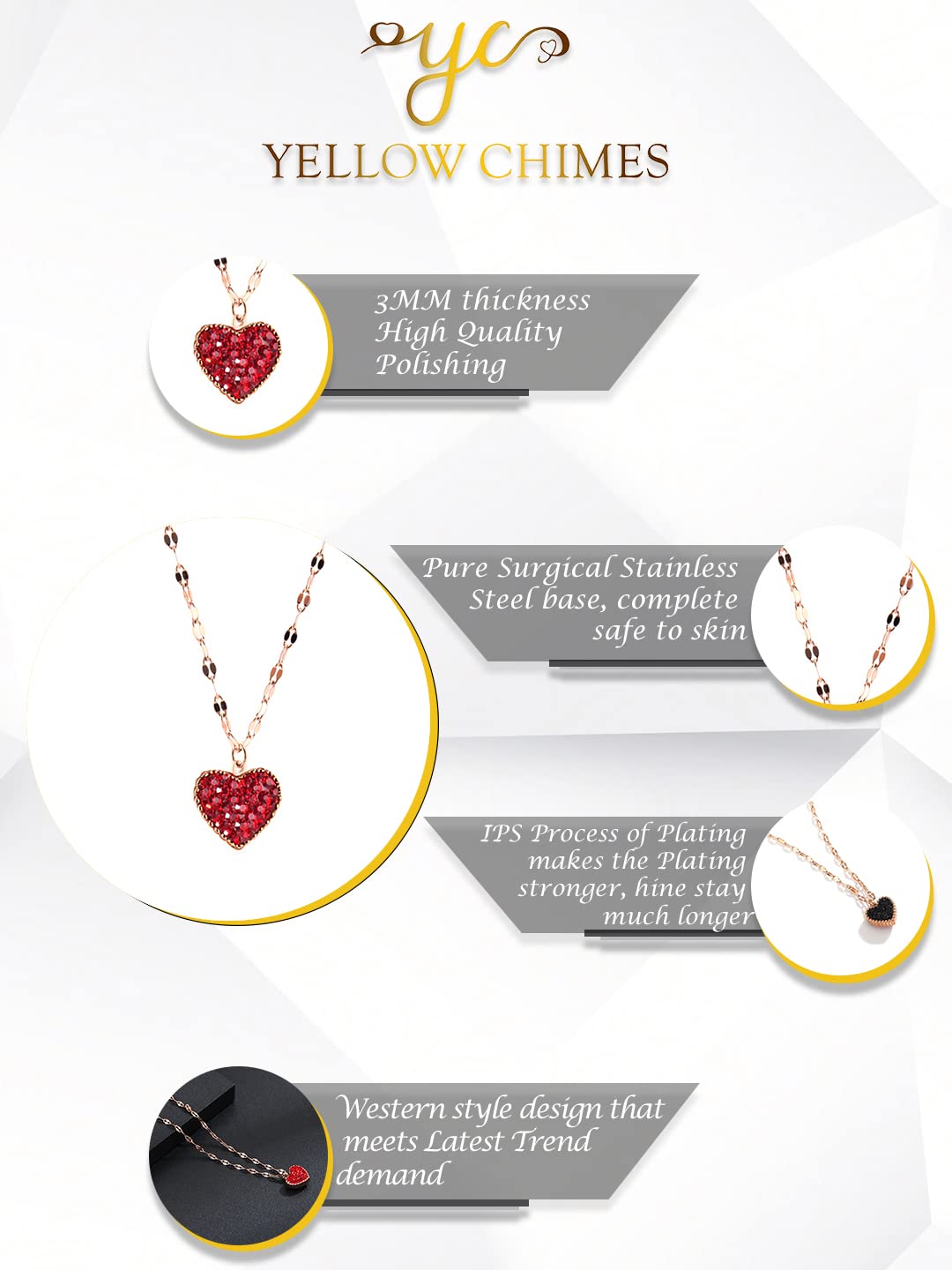 Yellow Chimes Heart Pendant Necklace - Accessory for parties