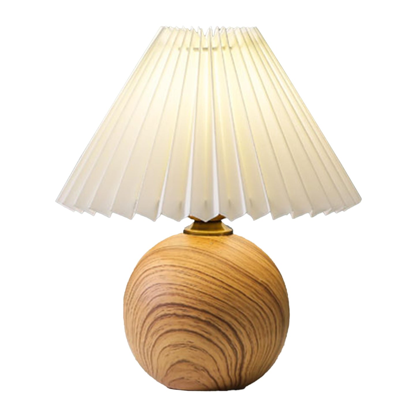 Combo: Table Lamp with Ceramic Base & Fabric Shade | Aesthetic Home Decor | 28 CM | Natural Wood