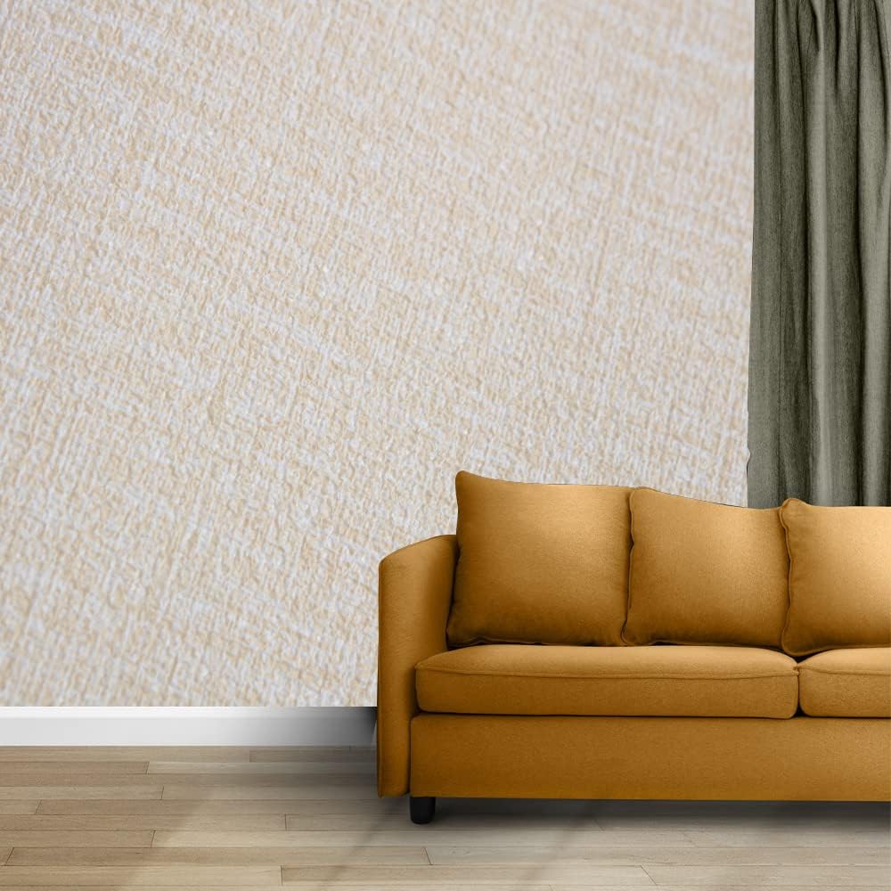 Combo: Imitation Linen Wallpaper - Textured, Self-Adhesive & Easy to Remove | Pack of 3 Rolls | 50cm x 280cm | Beige