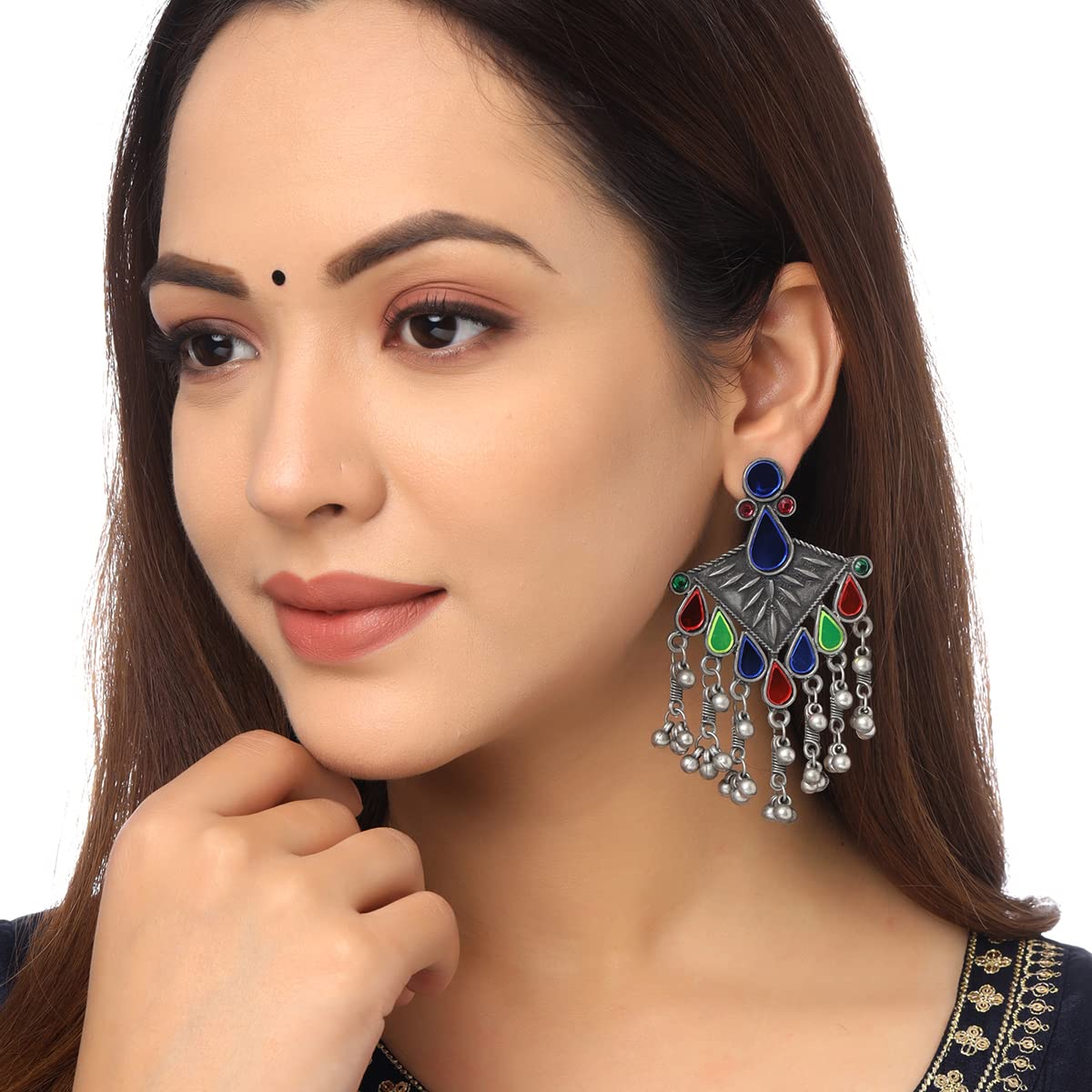 Yellow Chimes Chandbali Earrings - Anniversary Present