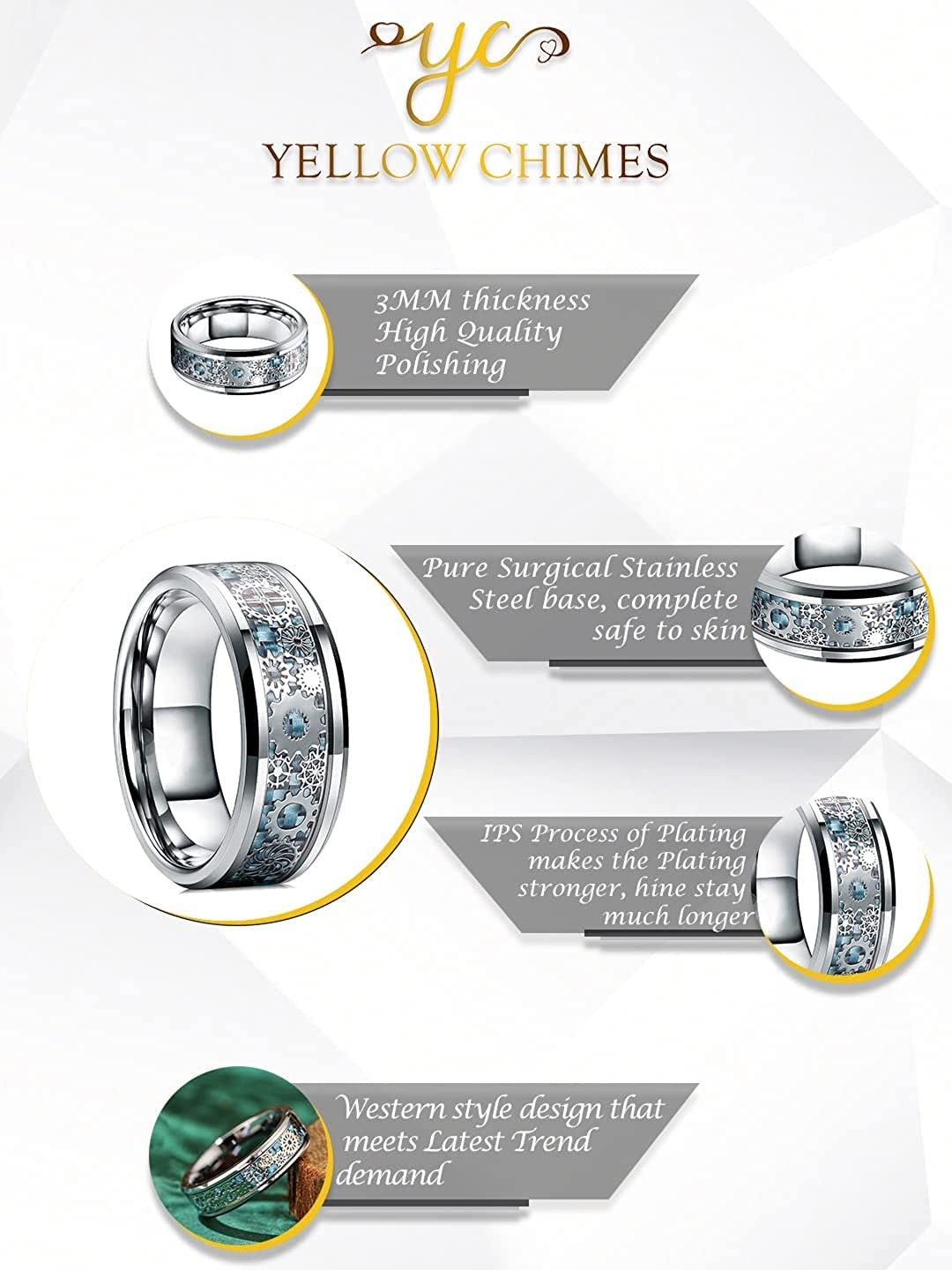 Yellow Chimes size 9 band ring - versatile fashion accessory