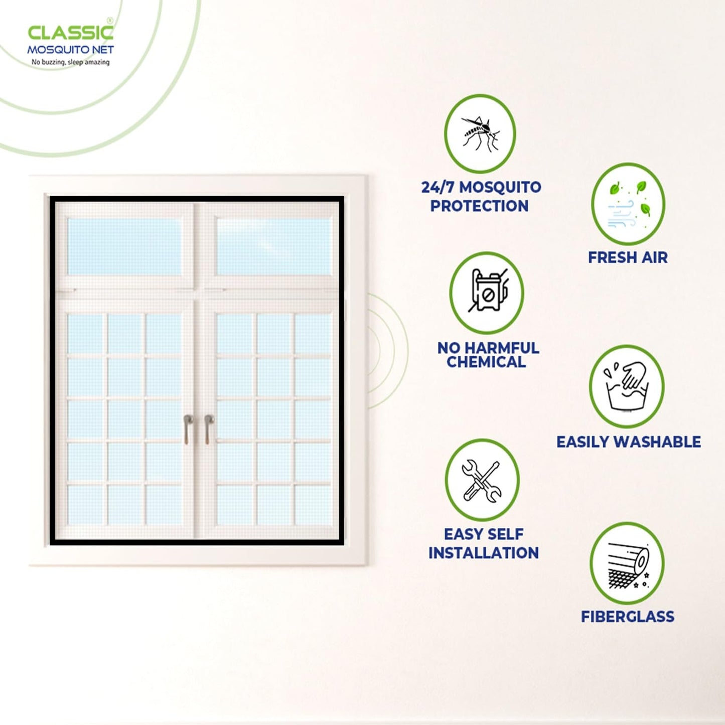 Classic Mosquito Net - Perfect for various window types