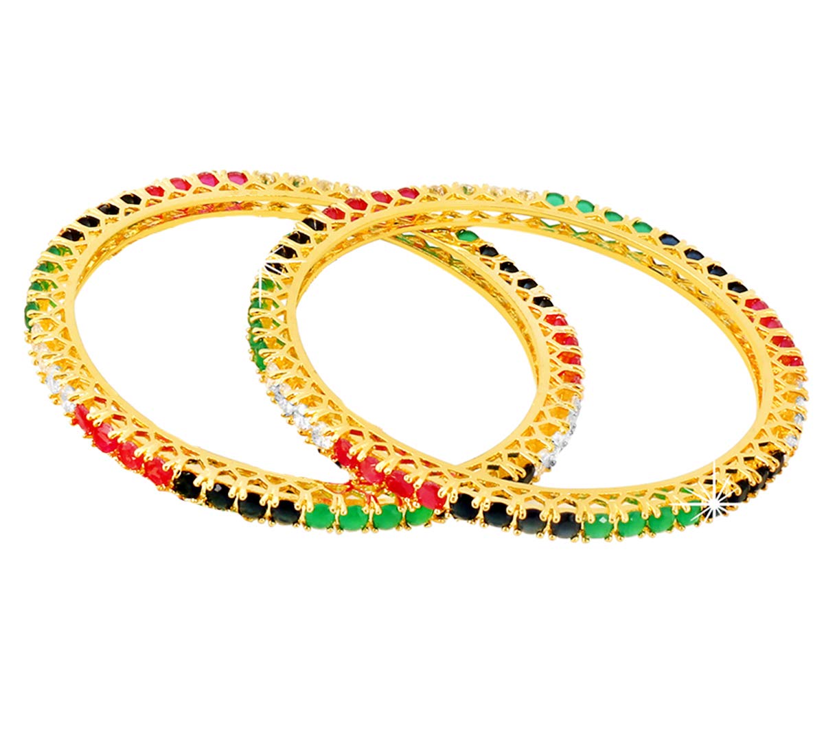 Yellow Chimes Handcrafted Crystal Bangles - Fashion Jewelry