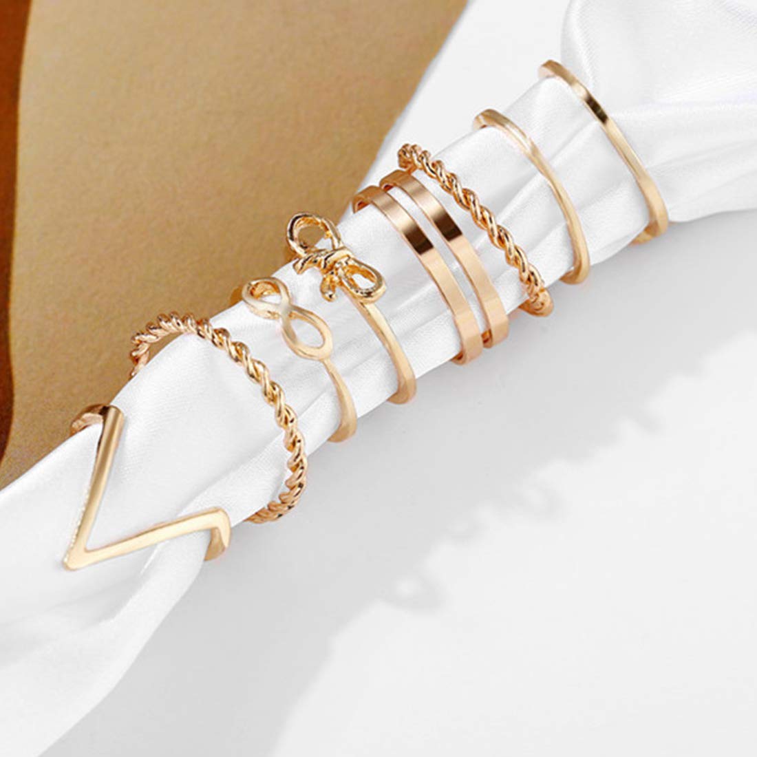 Yellow Chimes gold rings combo - birthday gift for girlfriend