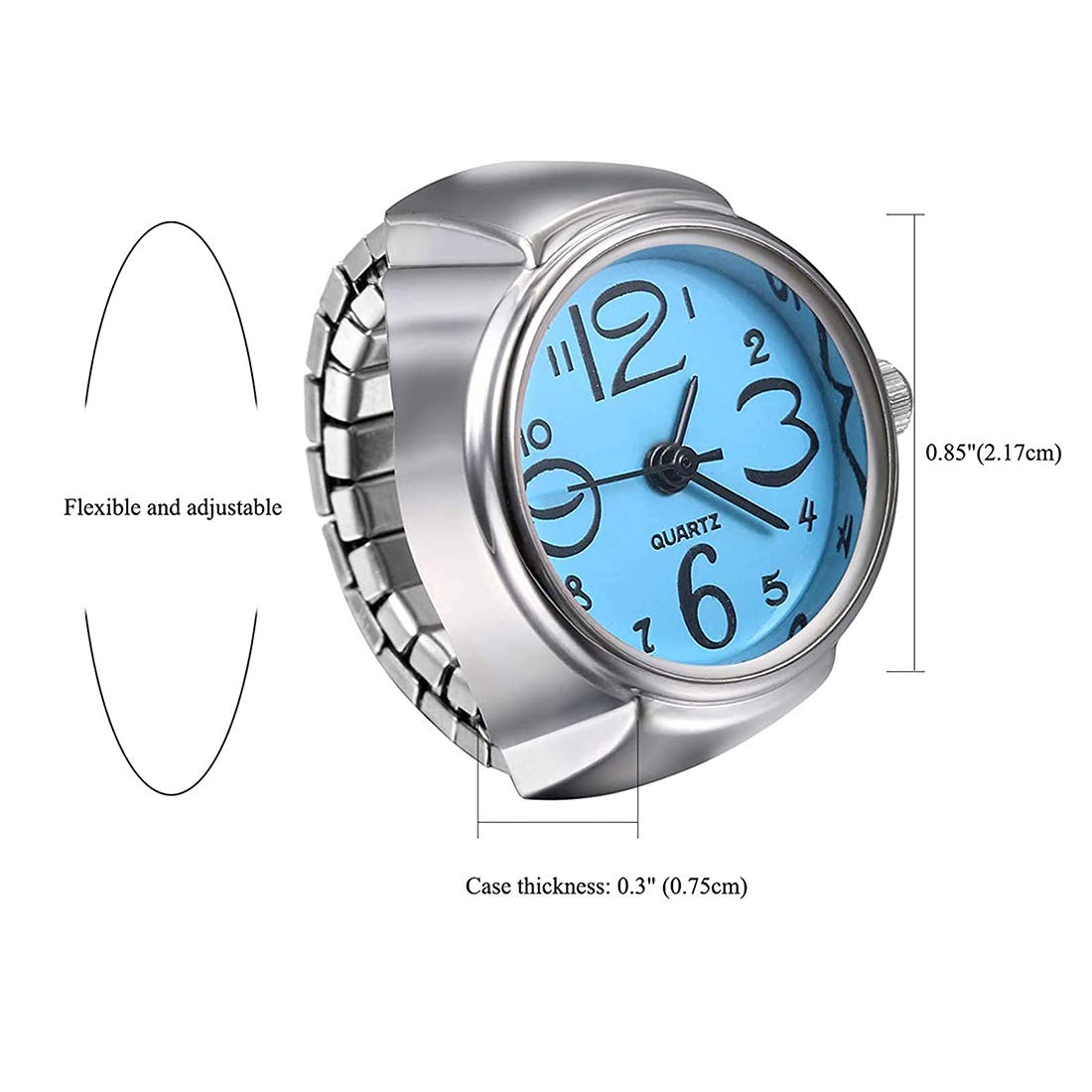 Yellow Chimes Blue Dial Watch Ring - Perfect for parties
