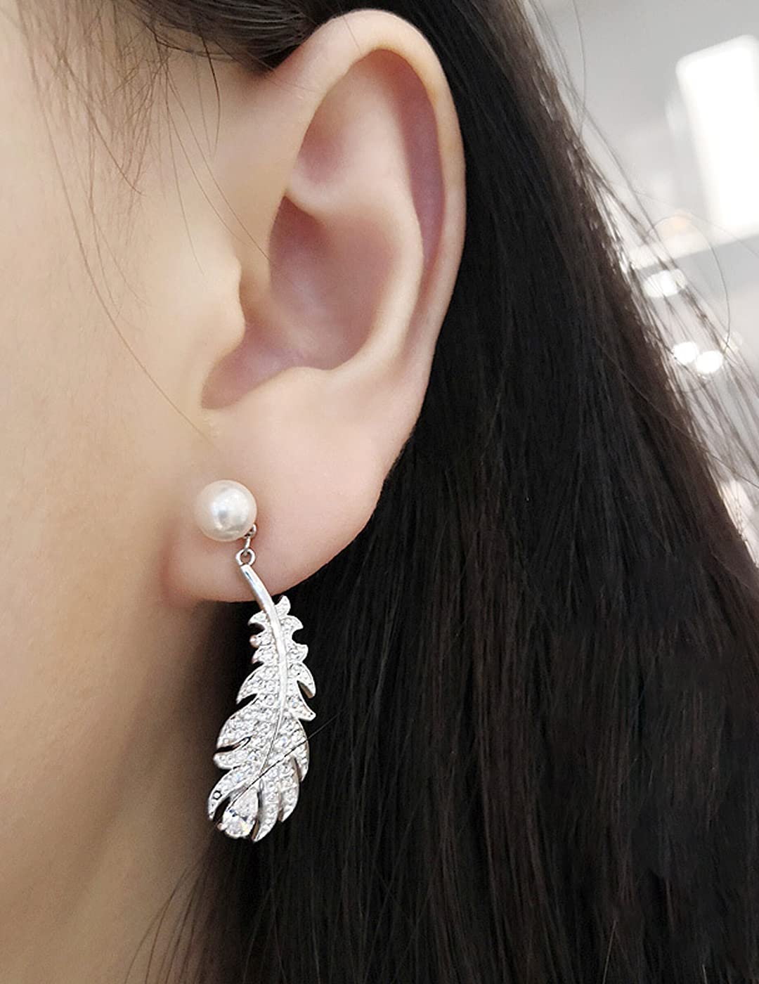 unwind pearl drop earrings - contemporary women's jewelry