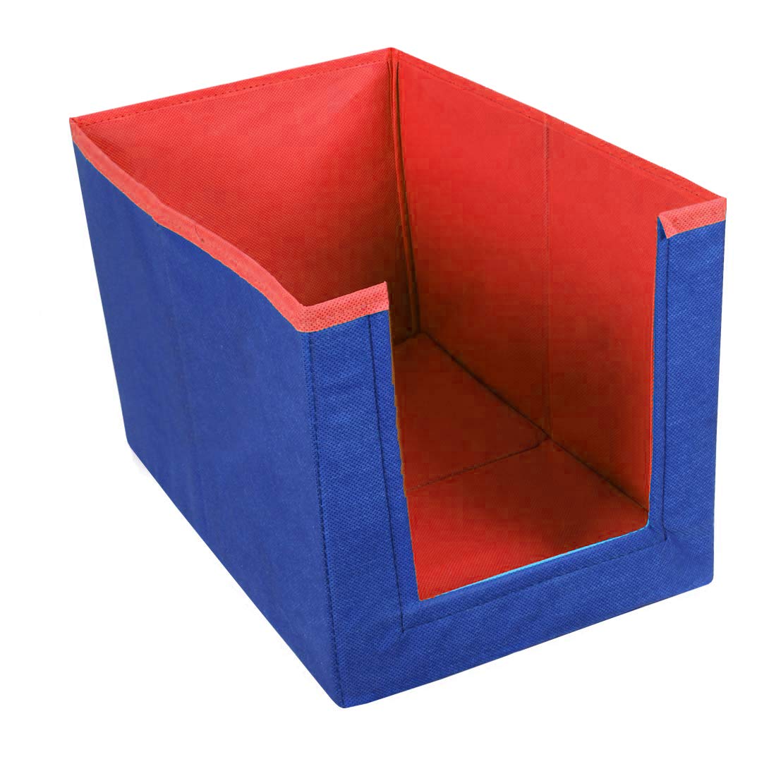 Pack of 2: Non Woven Shirt Stacker Organizers | Contemporary Design | Rectangular | Blue & Red