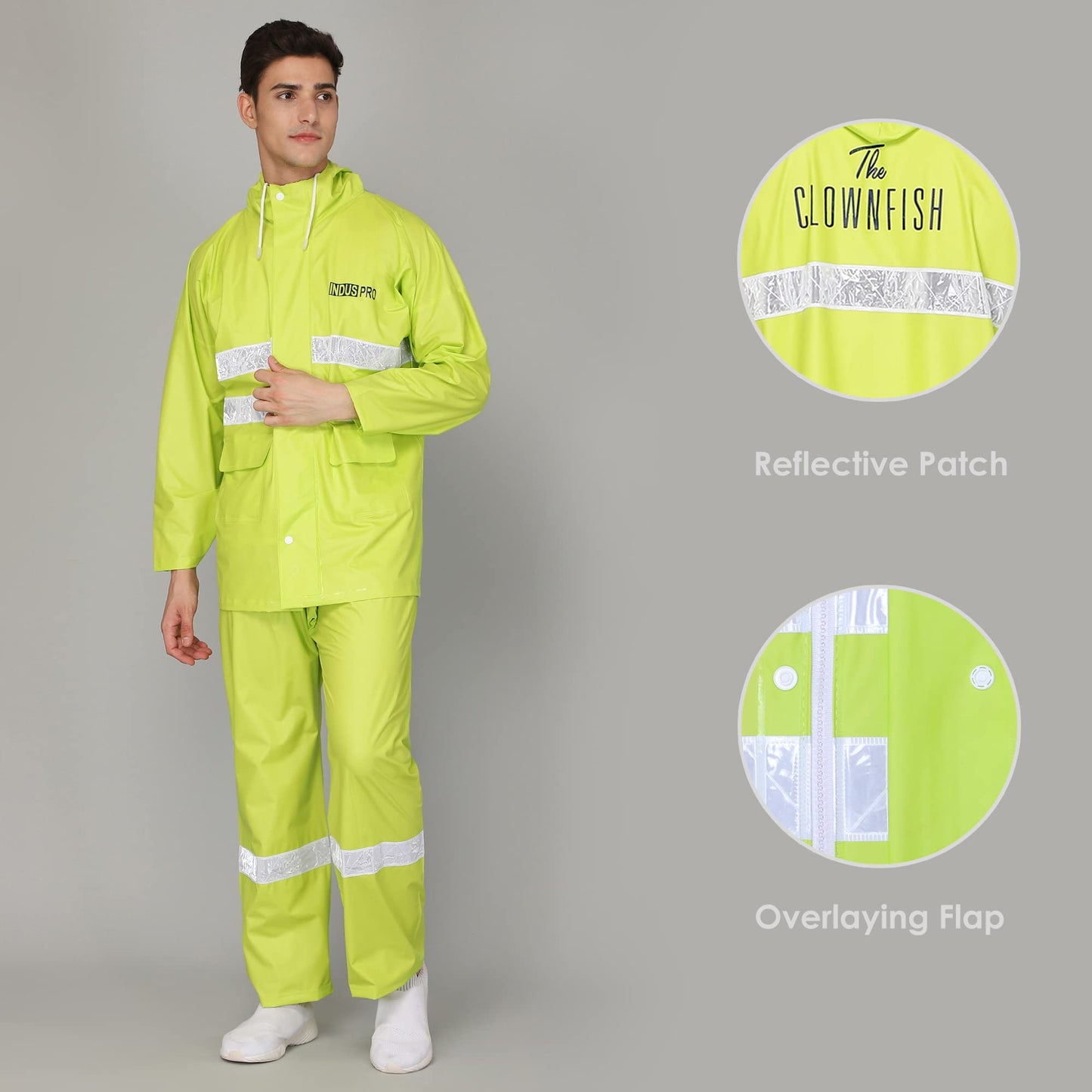 Clownfish Indus Pro Rain Coat - Visibility for traffic police