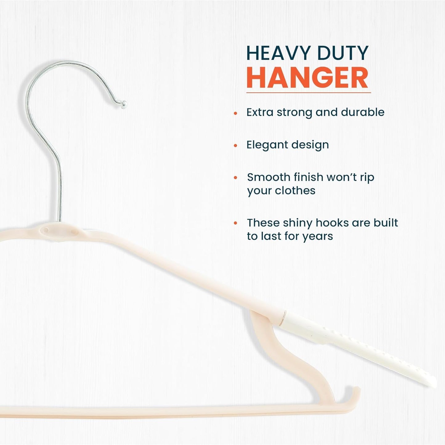 Kuber IndustriesPP Cloth Hanger Set of 20 with Zinc Plated Steel Hook (White)