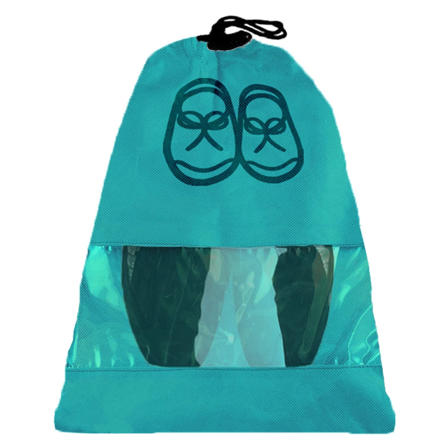 Kuber Industries Non Woven Waterproof & Portable Drawstring Shoe Cover With Transparent Window,Pack of 9 (Blue)