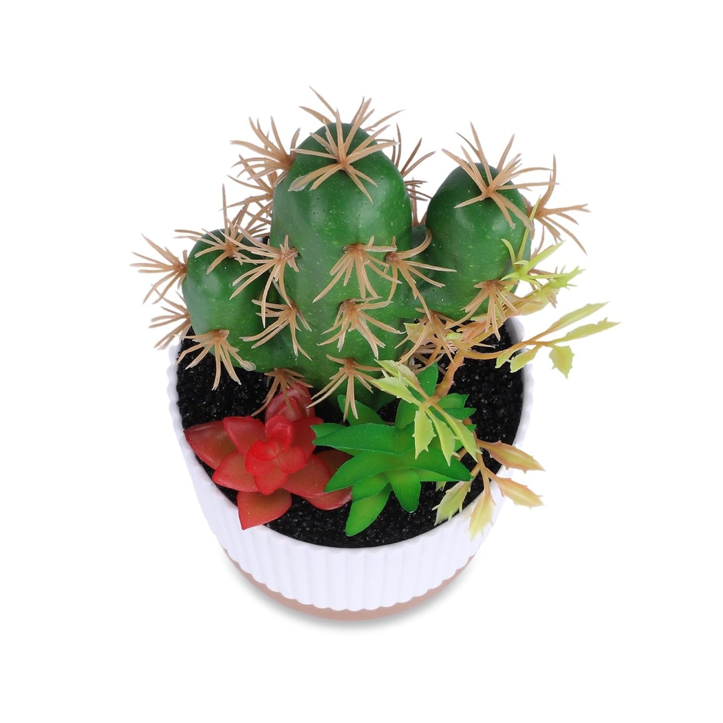 Pack of 4: Artificial Indoor Plants - Natural Looking, Perfect for Home Décor | Includes Pots | Color: Green