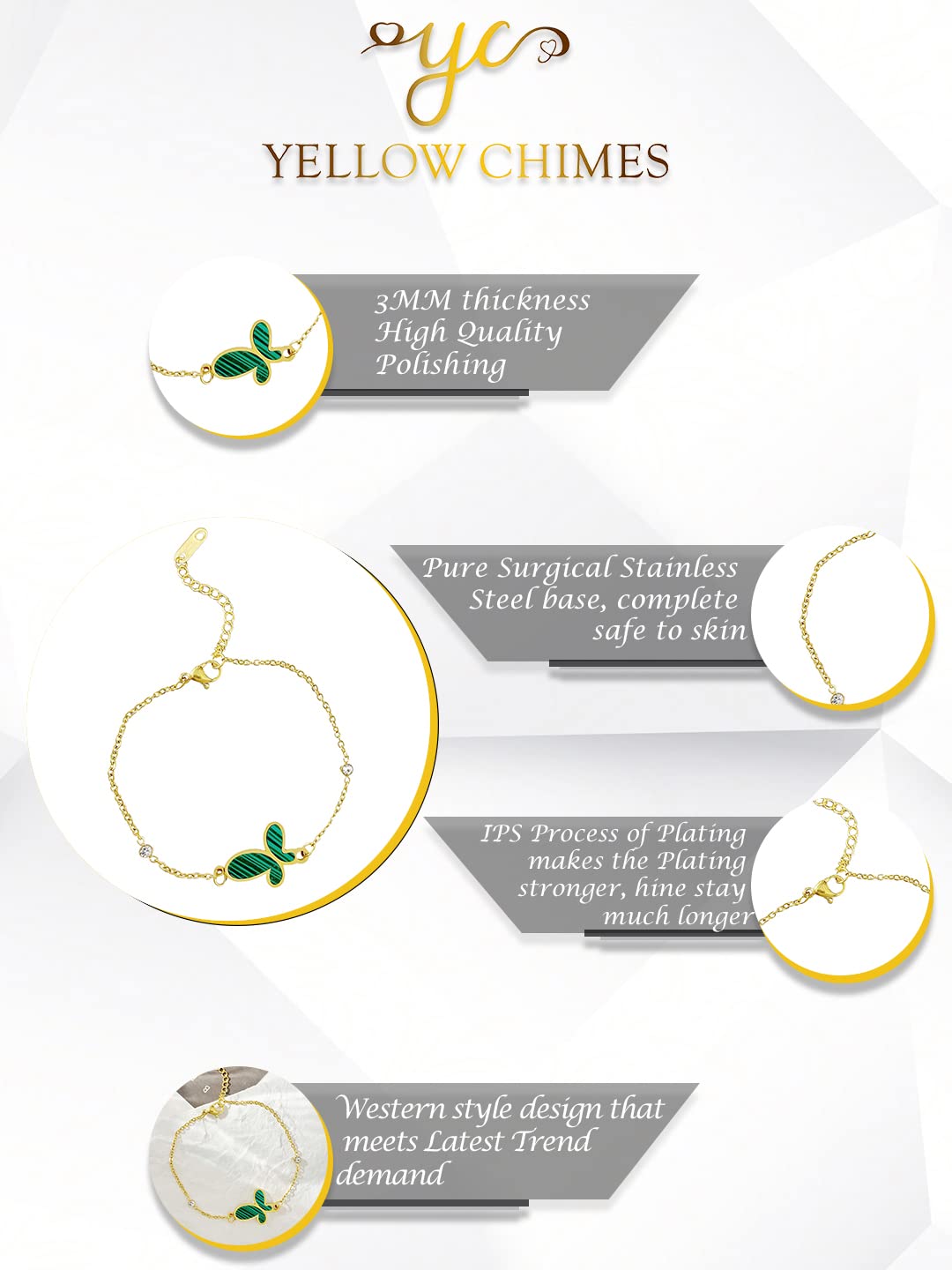 Yellow Chimes stylish adjustable bracelet - for any occasion