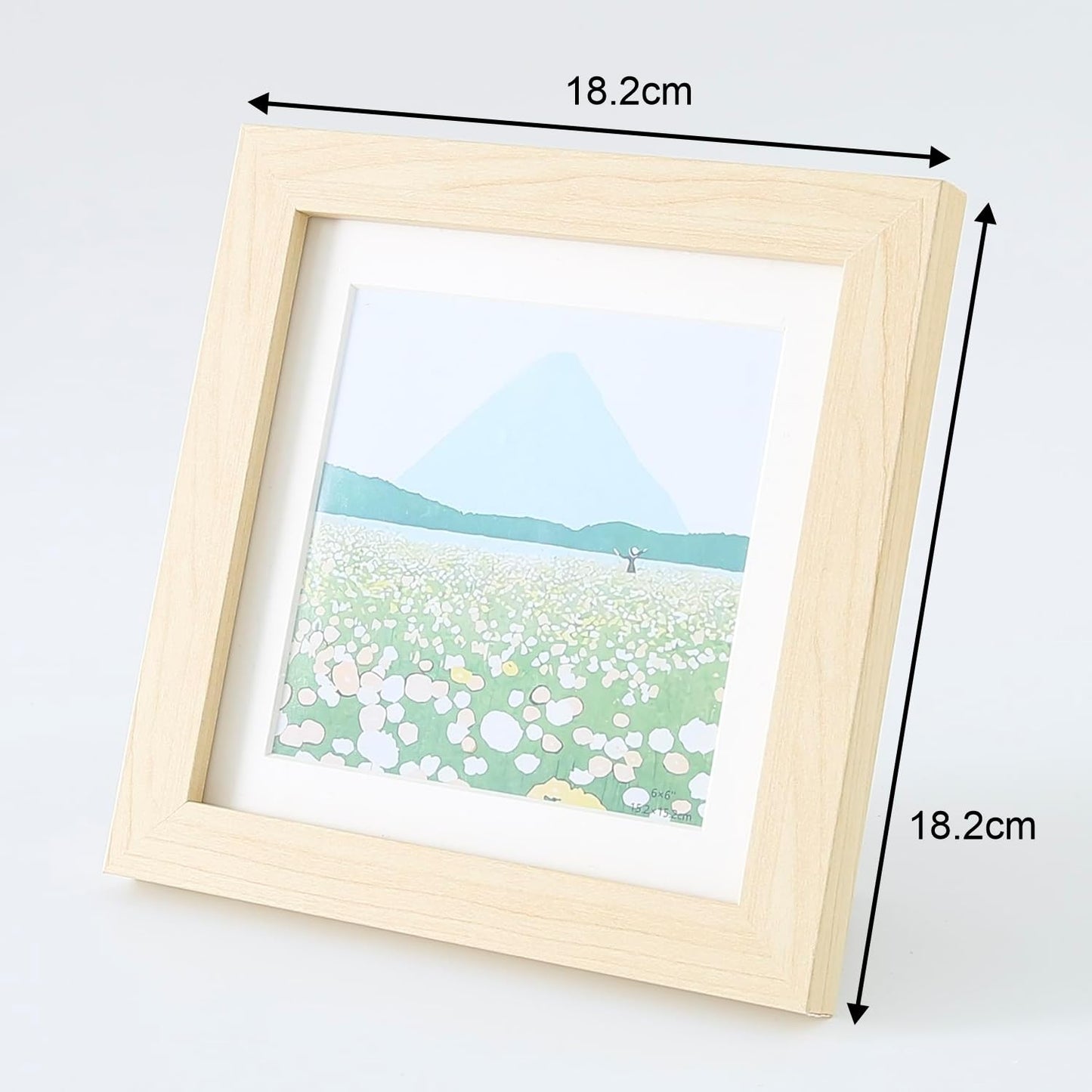 Kuber Industries Photo Frame For Home D?cor|Use Horizontal & Vertical|Crystal Clear Glass|Perfect For Home, Office And Shop "18.2x18.2CM" (Natural)