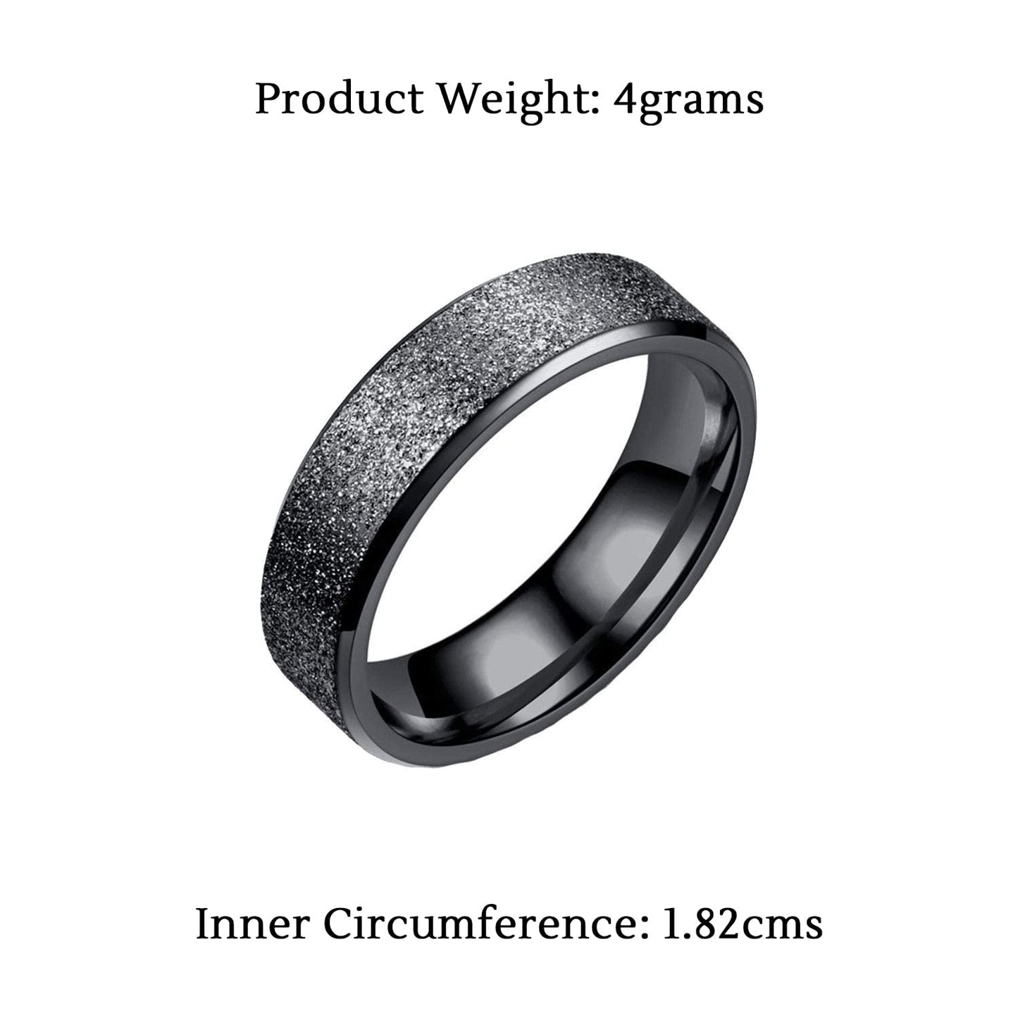 Yellow Chimes Stylish Black Ring - Elegant Packaging