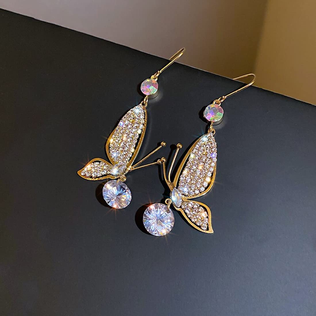 Yellow Chimes Stylish Crystal Studded Earrings - Party Wear