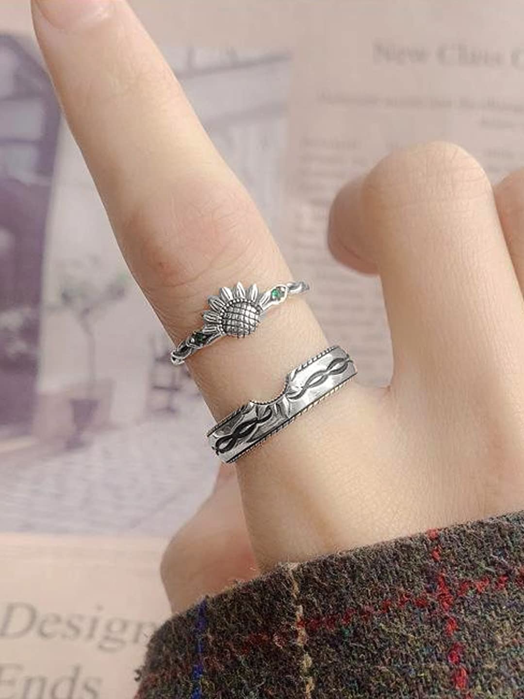 Yellow Chimes sterling silver ring - anniversary celebration