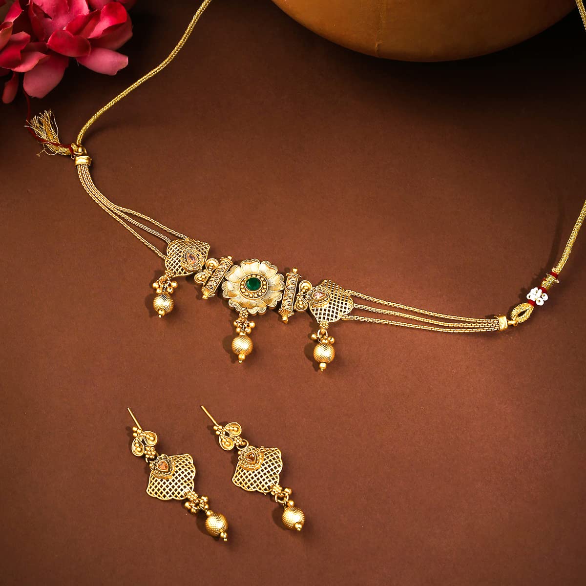Yellow Chimes Bridal Jewelry Set - Elegant wedding accessory
