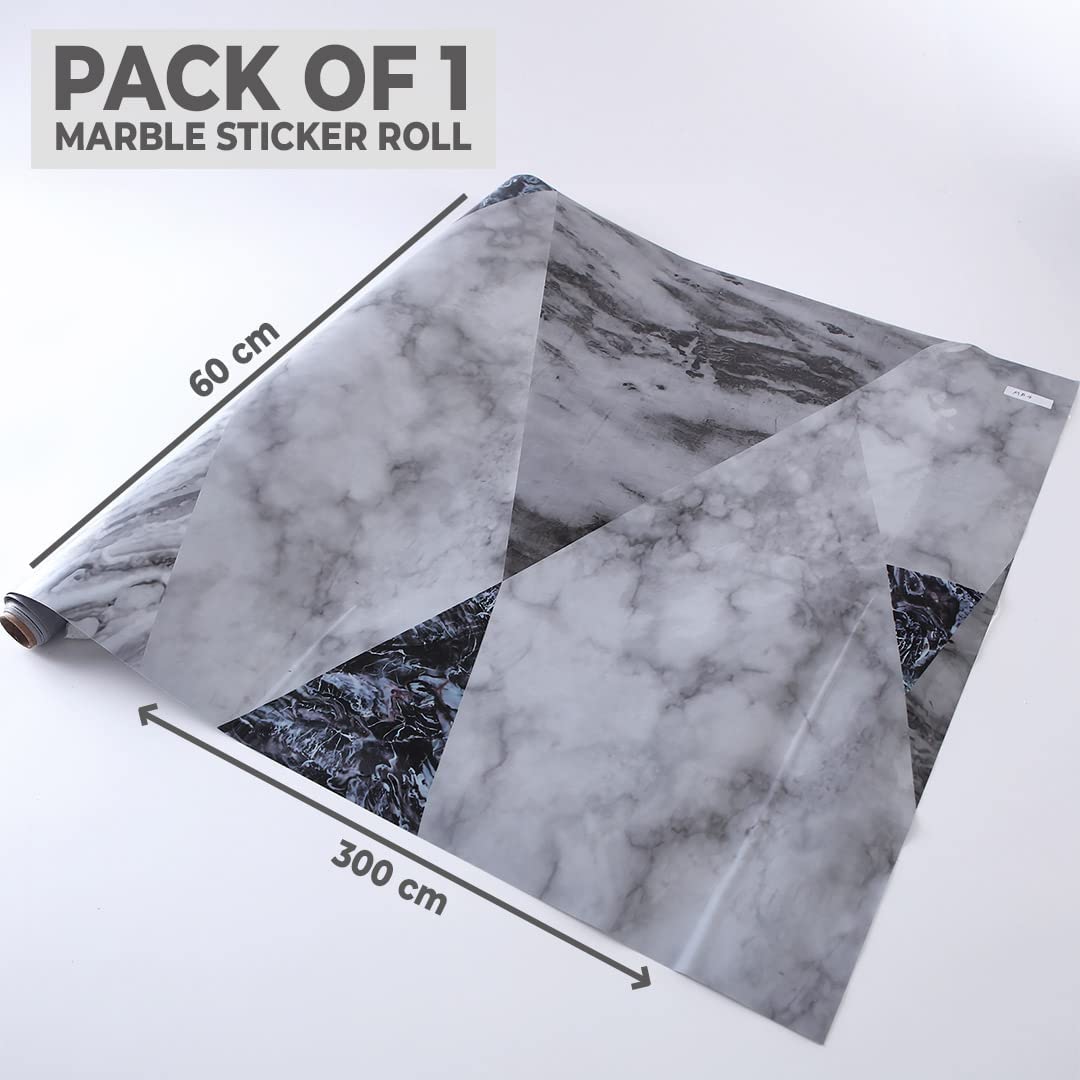 Pack of 2: Marble Design Wall Stickers - Easy Peel, Stick & Remove | Suitable for All Walls | 60 x 300 cm