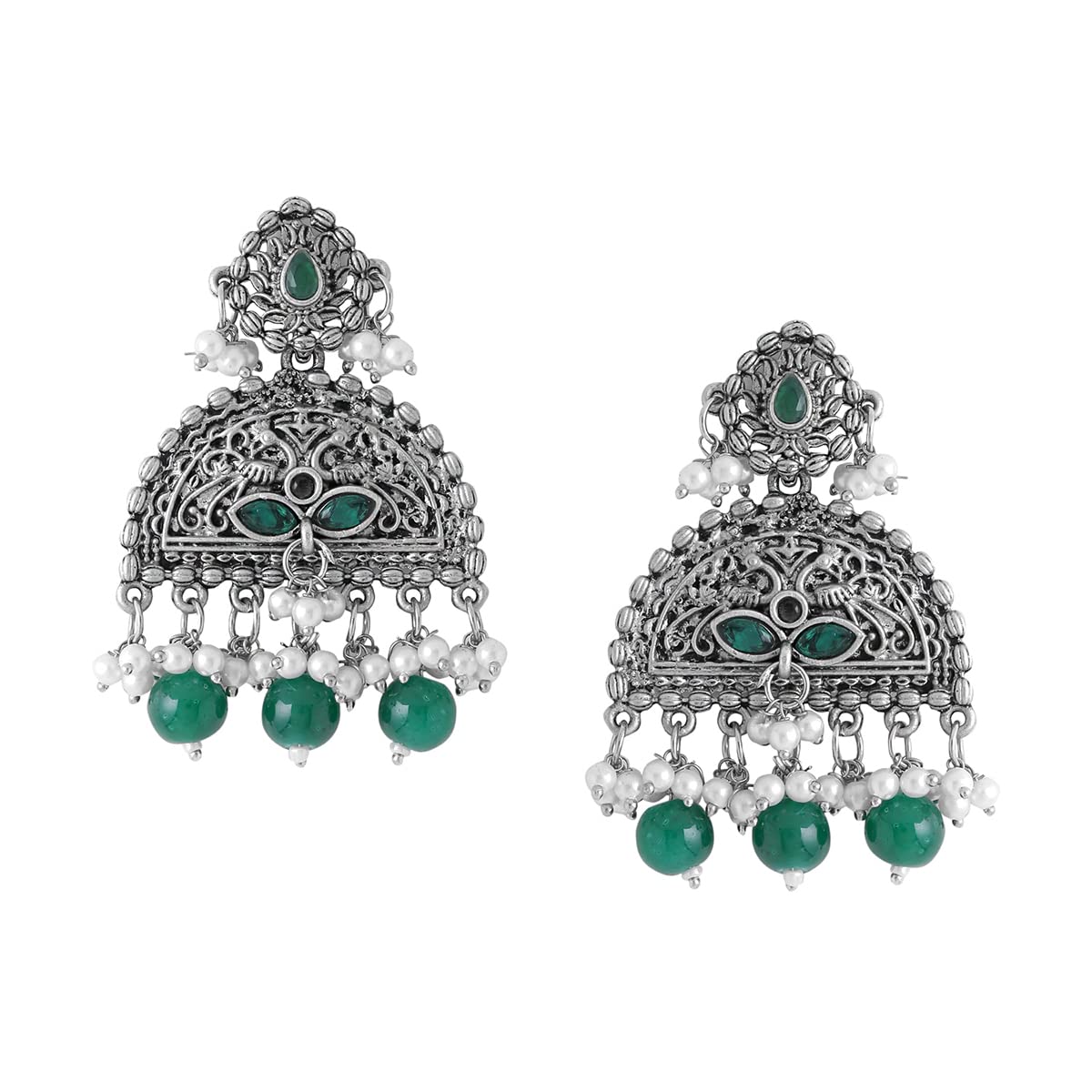 Yellow Chimes women drop earrings - elegant jhumki design