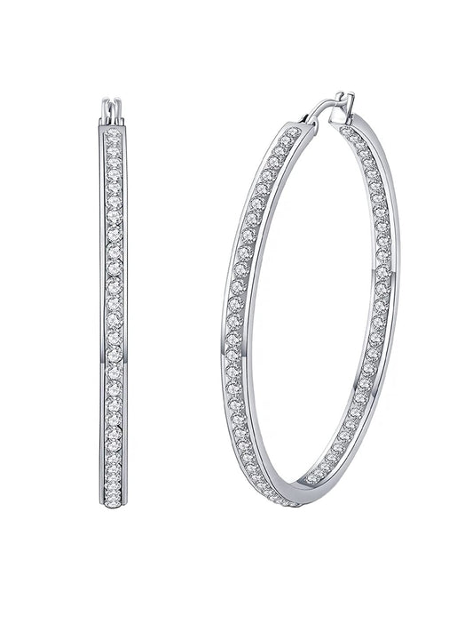 Yellow Chimes earrings - Unique white crystal drop design