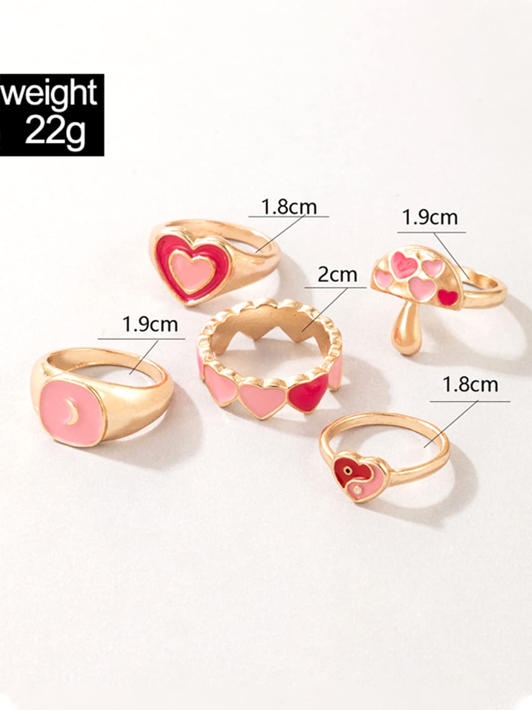 Yellow Chimes midi rings set - stylish gift for women