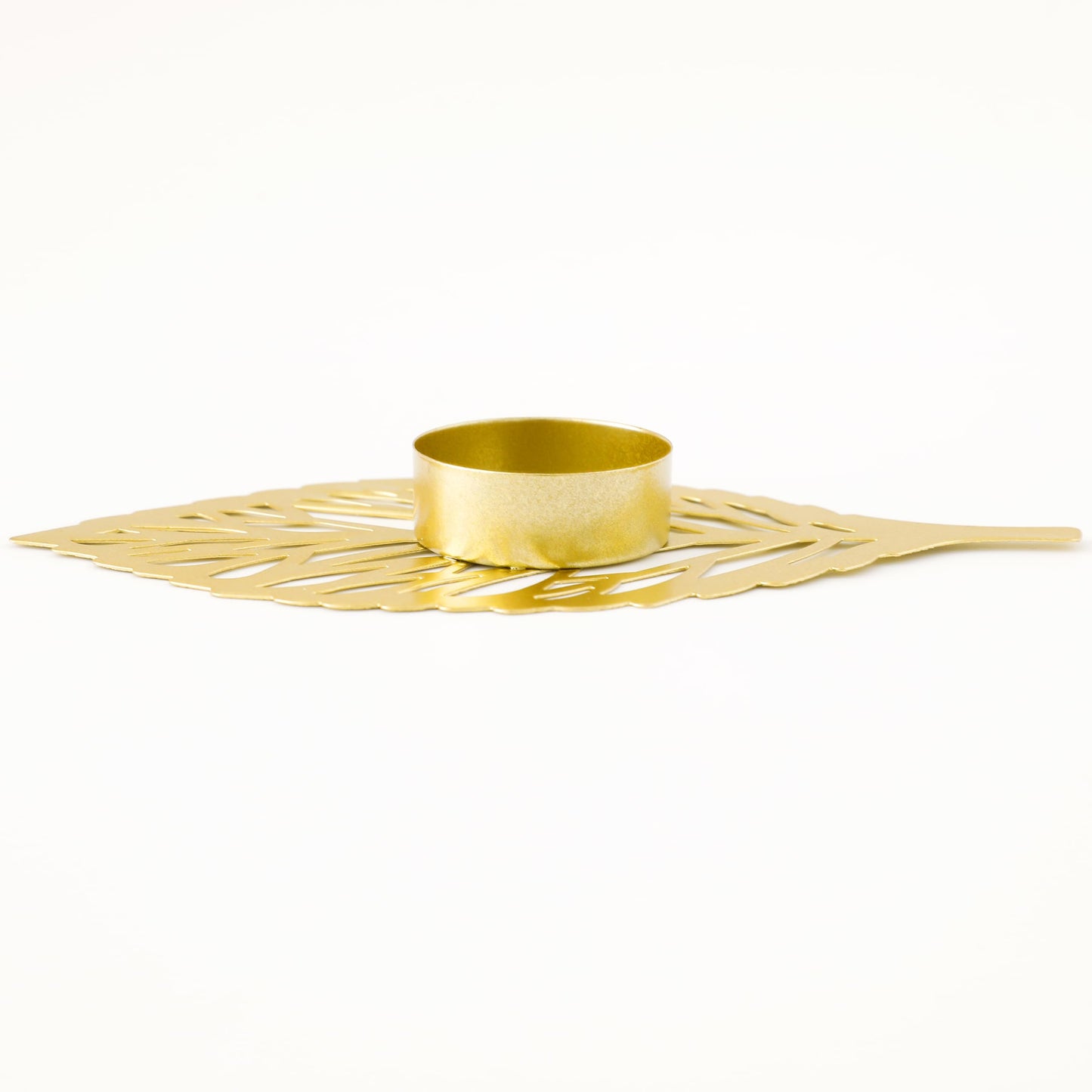 Small Leaf Shape Tealight Candle Holder | Diwali Decoration | Home Decor | Golden Color