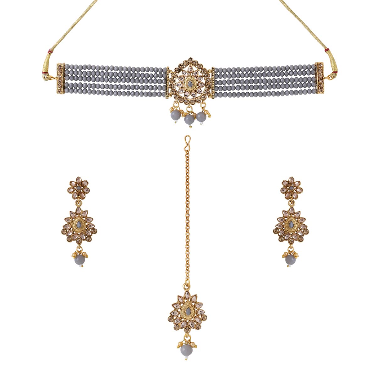 Yellow Chimes Kundan Studded Choker Set - Party Accessory