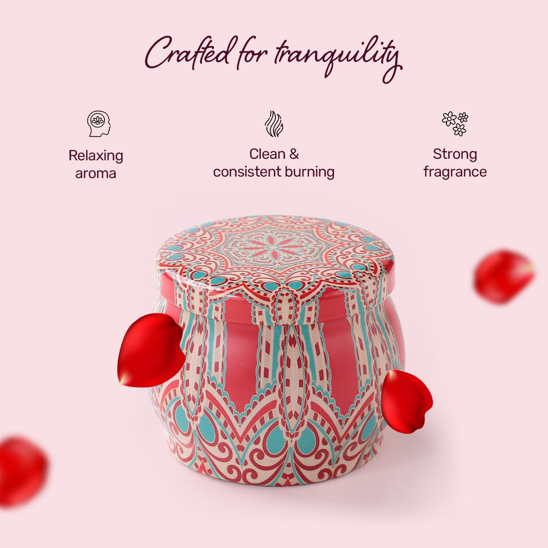 Andme Scented Candles for Home. Diwali Decoration Items for Home Decor, Gift Items, Birthday Gift, Rose Fragrance(120 GMS)