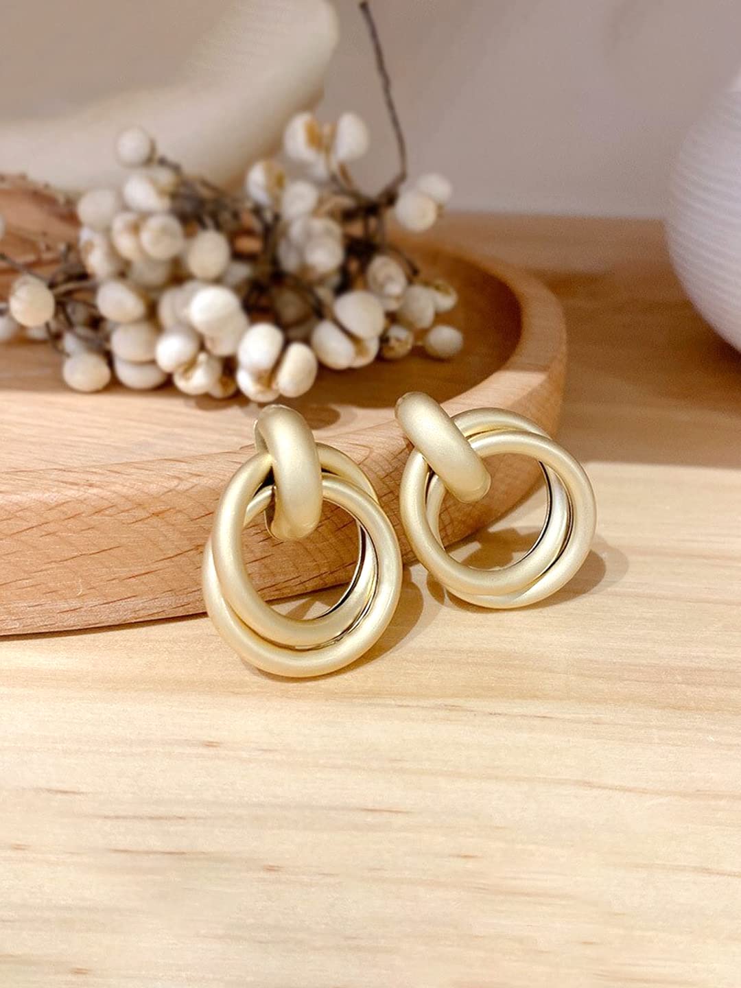 Yellow Chimes gold plated earrings - Party wear accessory