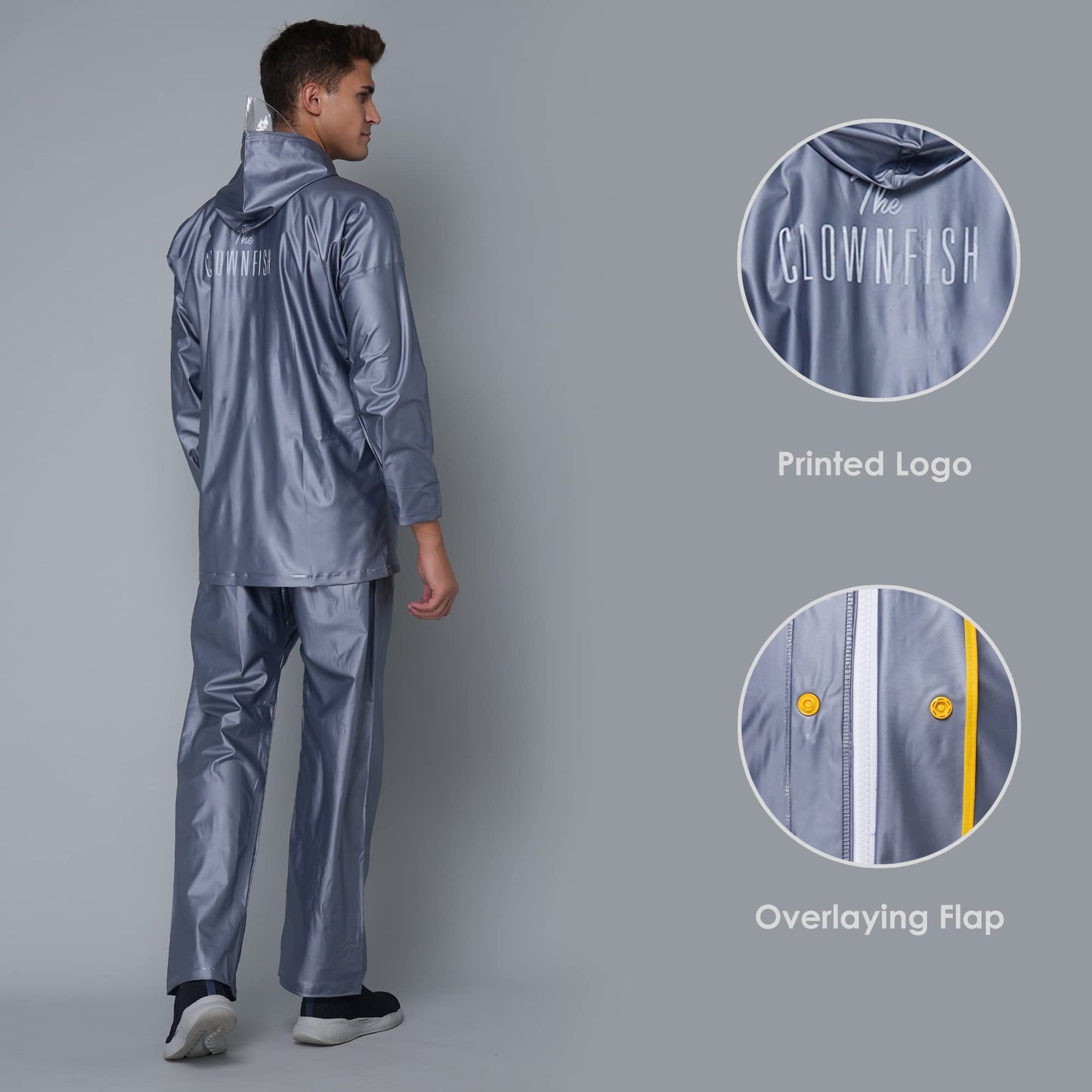 Clownfish men's waterproof raincoat - running use case