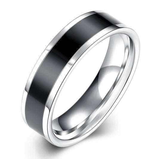 Yellow Chimes Black & Silver Ring - Perfect for All Occasions