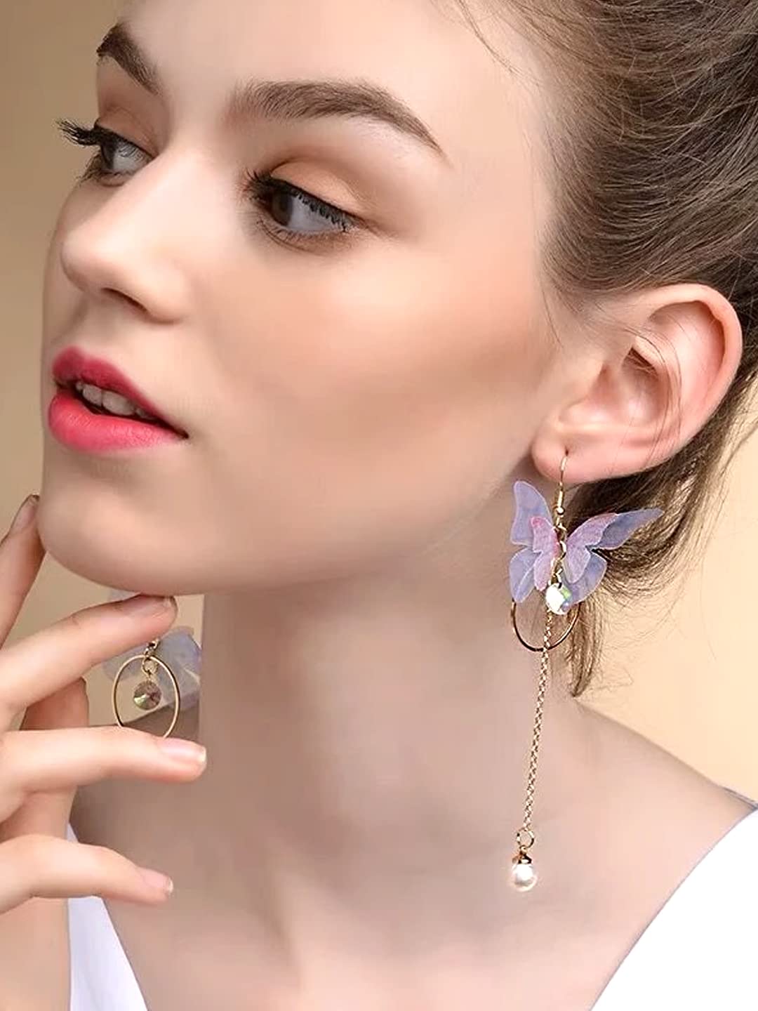 Yellow Chimes White Earrings - Fashion accessory for parties