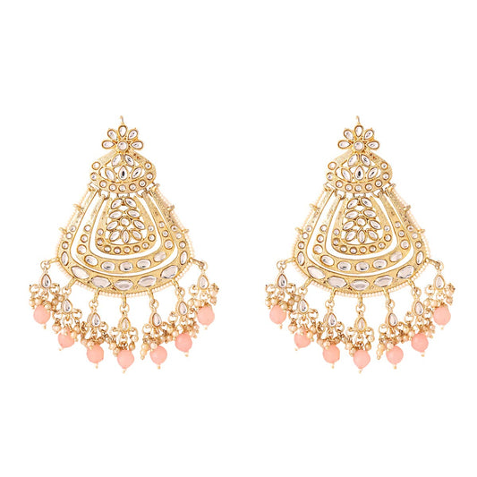 Yellow Chimes Chandbali earrings - Ideal for Indo-Western outfits