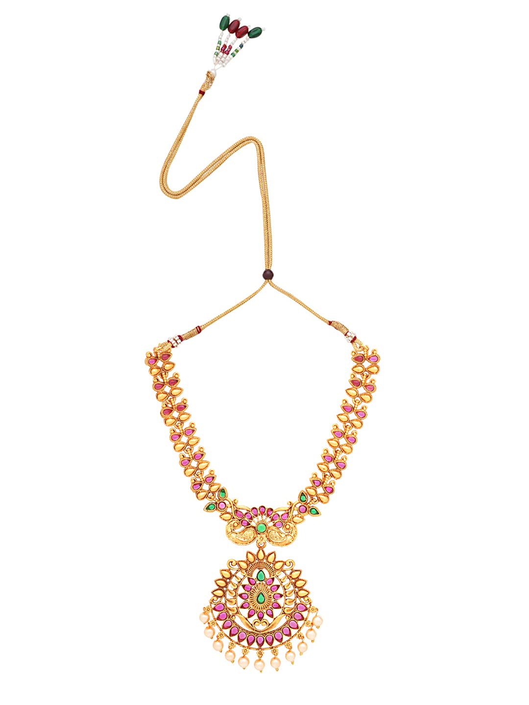 Yellow Chimes Kundan Necklace Set - Wedding Accessory