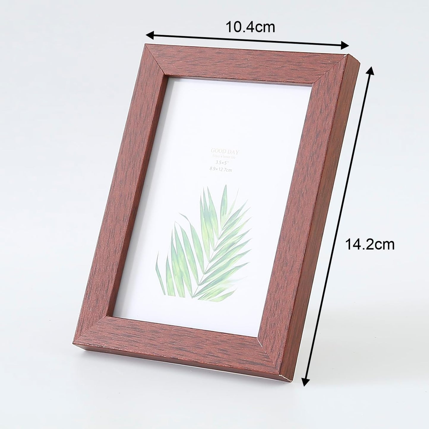 Photo Frame for Home Décor - Crystal Clear Glass, Horizontal & Vertical | Size: 10.4x14.2CM | Brown