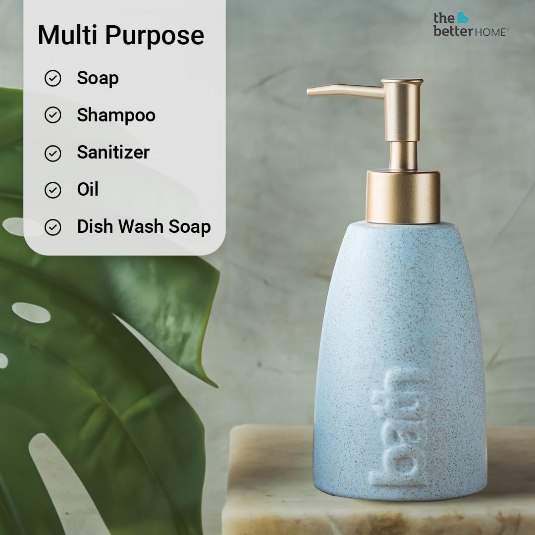 Combo: Ceramic Soap Dispenser Set - Stylish, Durable | 2 Pcs | 320ML | Perfect for Bathroom & Kitchen