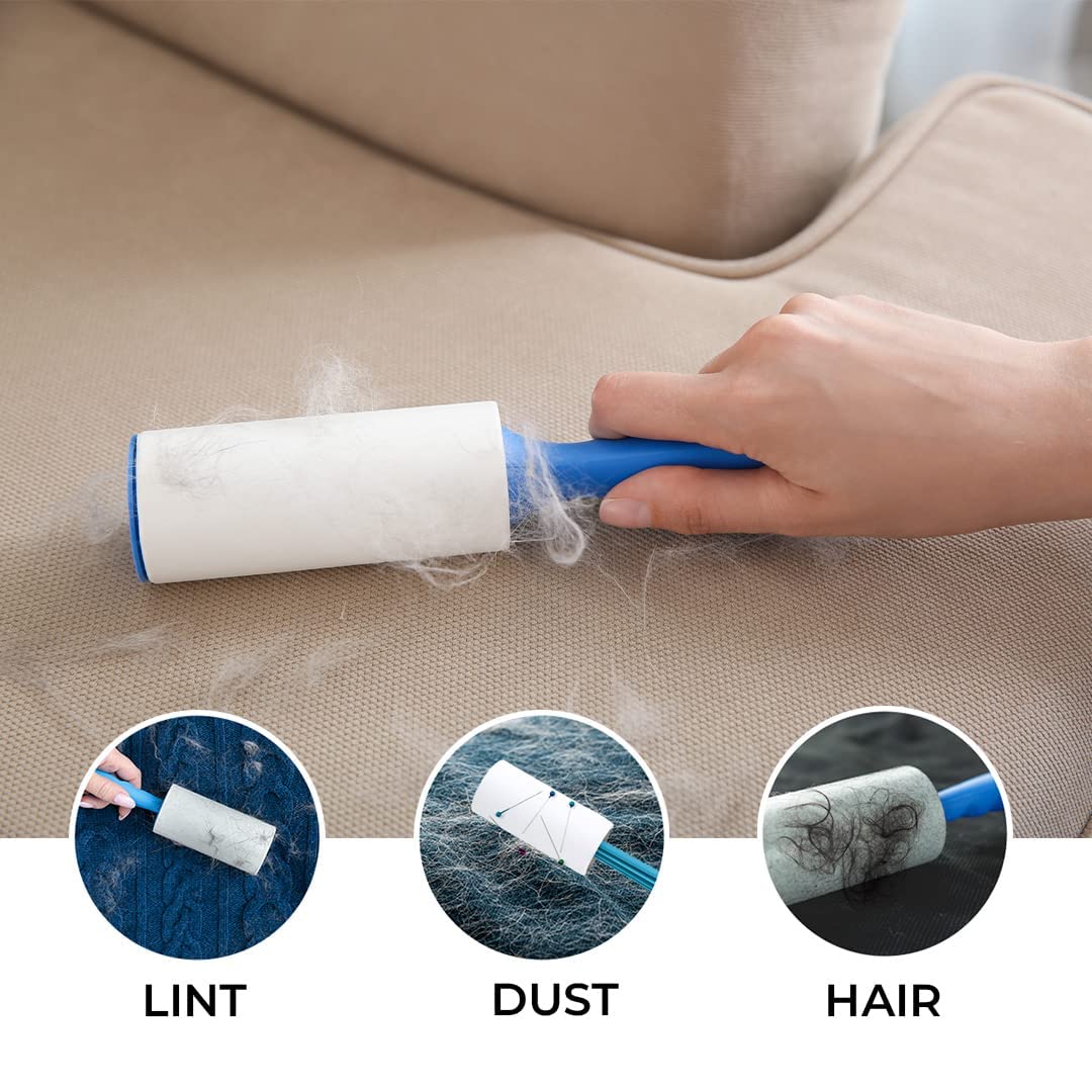 Pack of 4: Lint Rollers - Super Sticky for Clothes & Pet Hair | 60 Sheets Each | White | Easy to Use