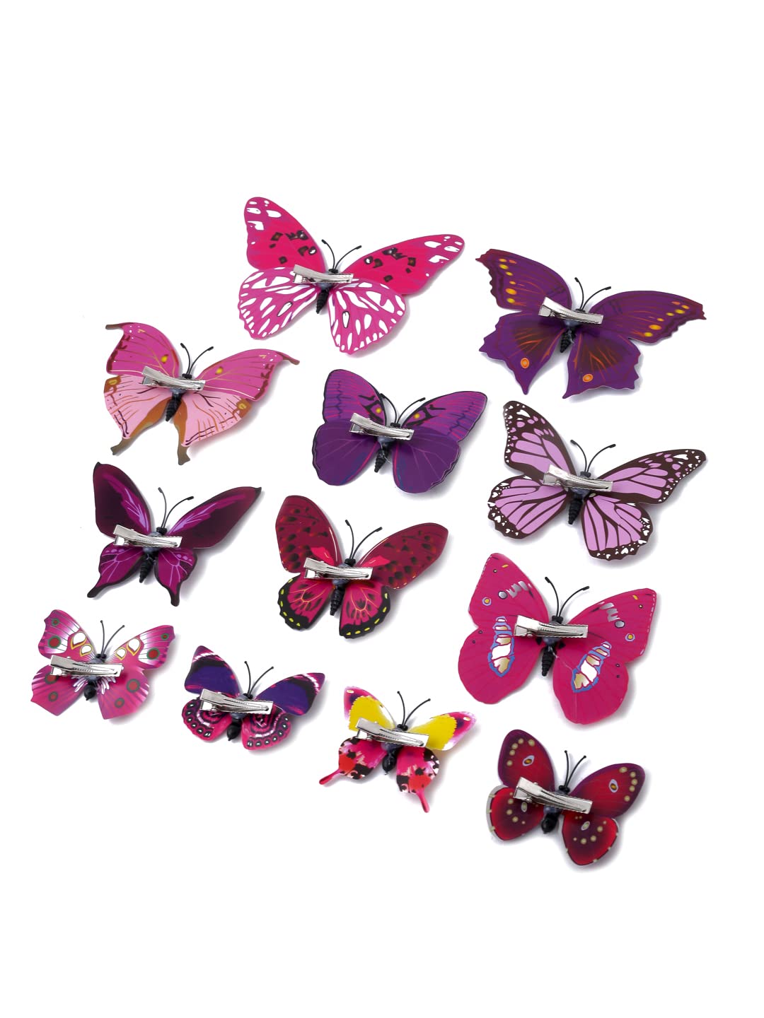 Yellow Chimes purple butterfly clips - accessory for flower girl outfits