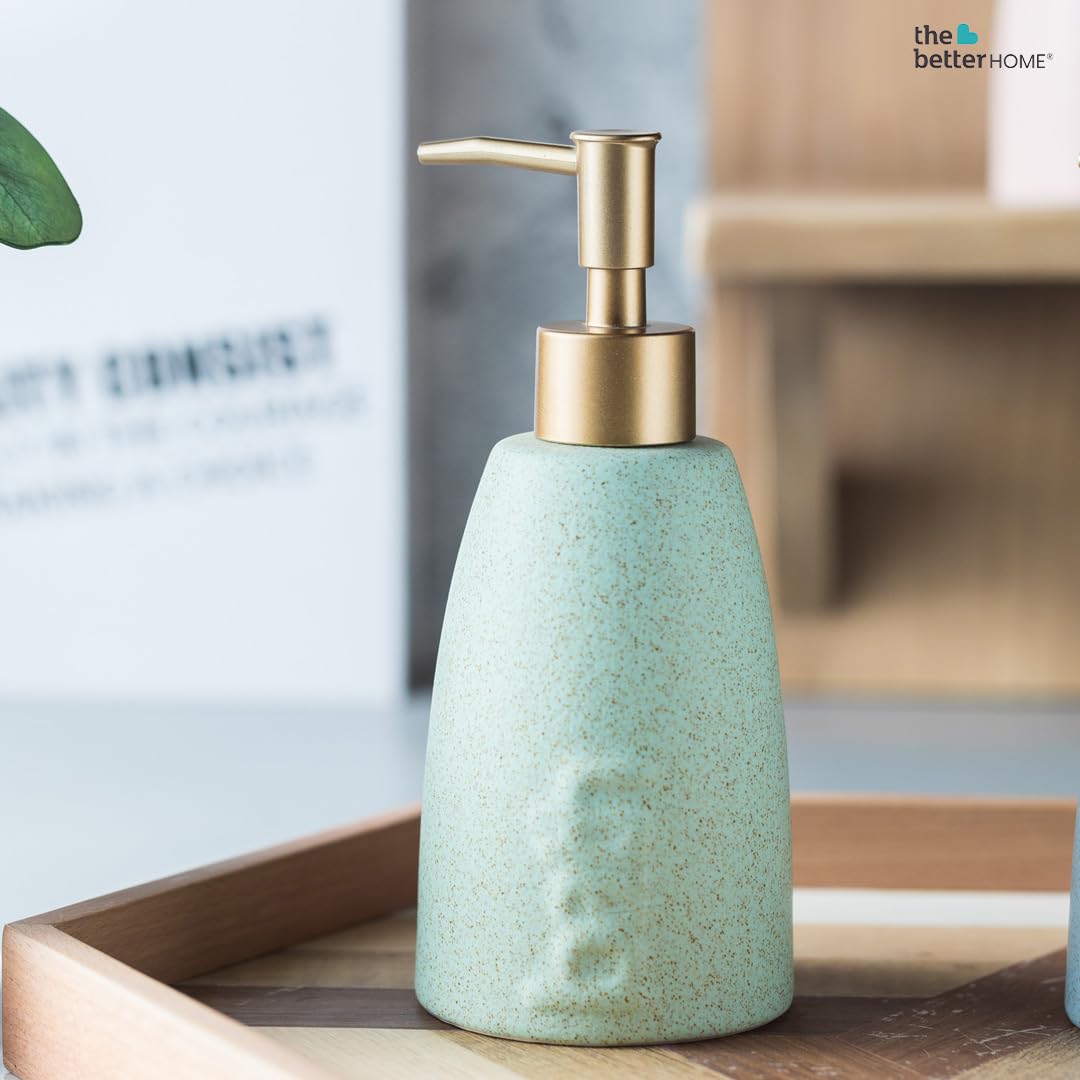 Combo: Ceramic Soap Dispenser Set - Stylish, Multi-Purpose | Set of 4 | 320ML | For Kitchen & Bathroom