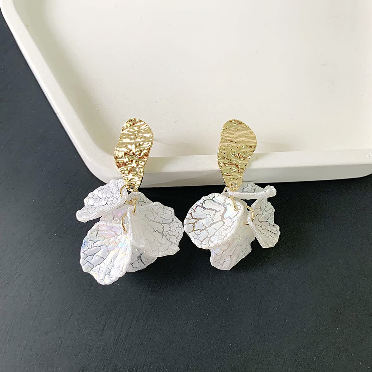 Yellow Chimes Floral Pearl Drop Earrings - Elegant Fashion