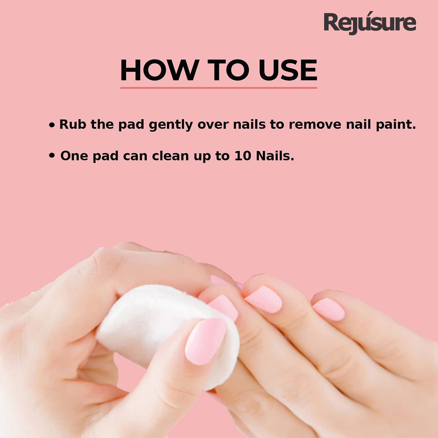 Rejusure acetone-free remover pads - gentle for nails
