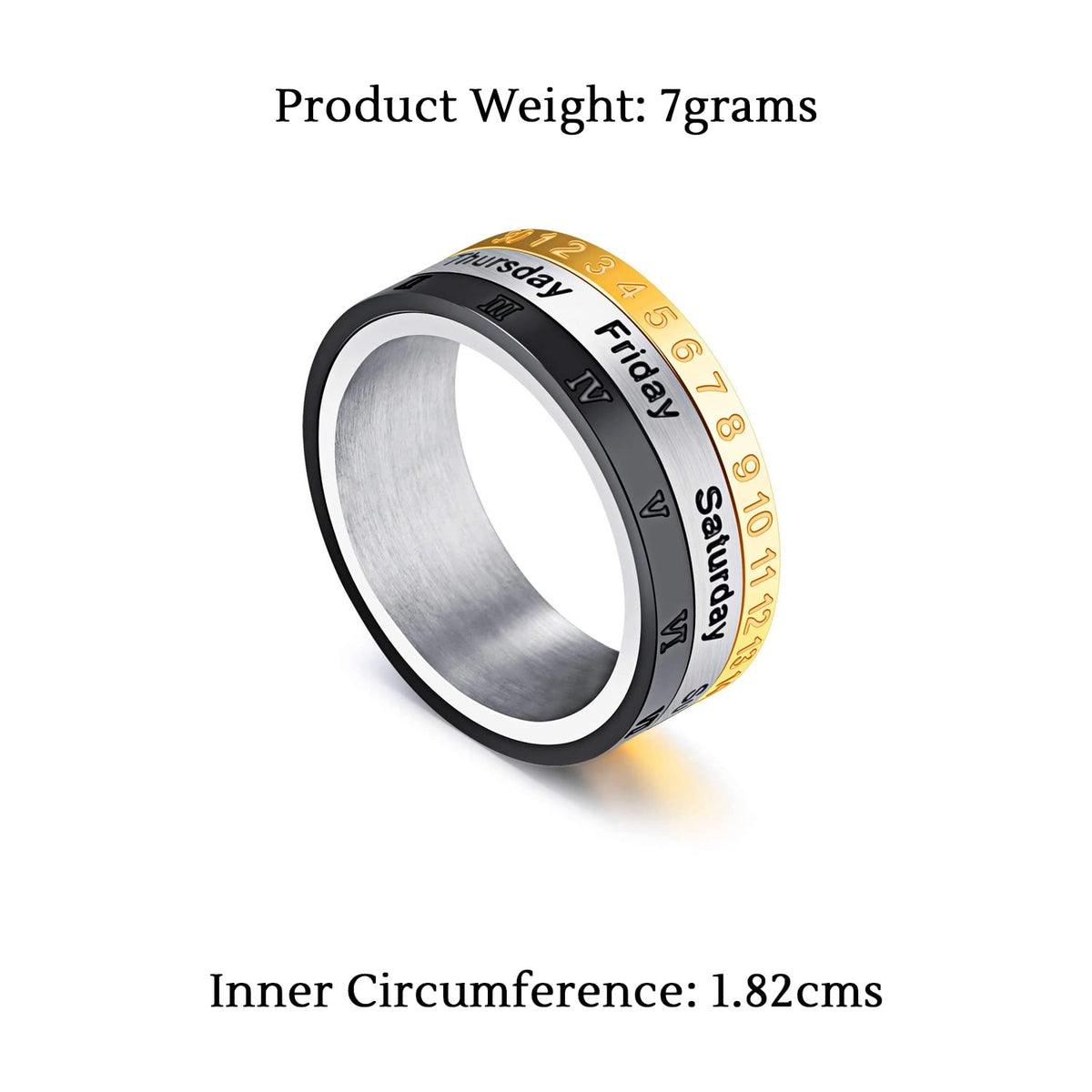 Yellow Chimes calendar ring - stylish accessory for men